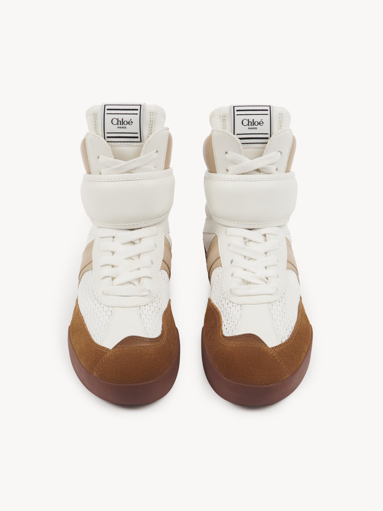 Chloé Kick high-top sneaker Mesh & calfskin
Natural Brown Top view of the product