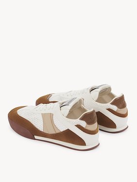 Chloé Kick sneaker Mesh & calfskin
Natural Brown Front view of the product being worn