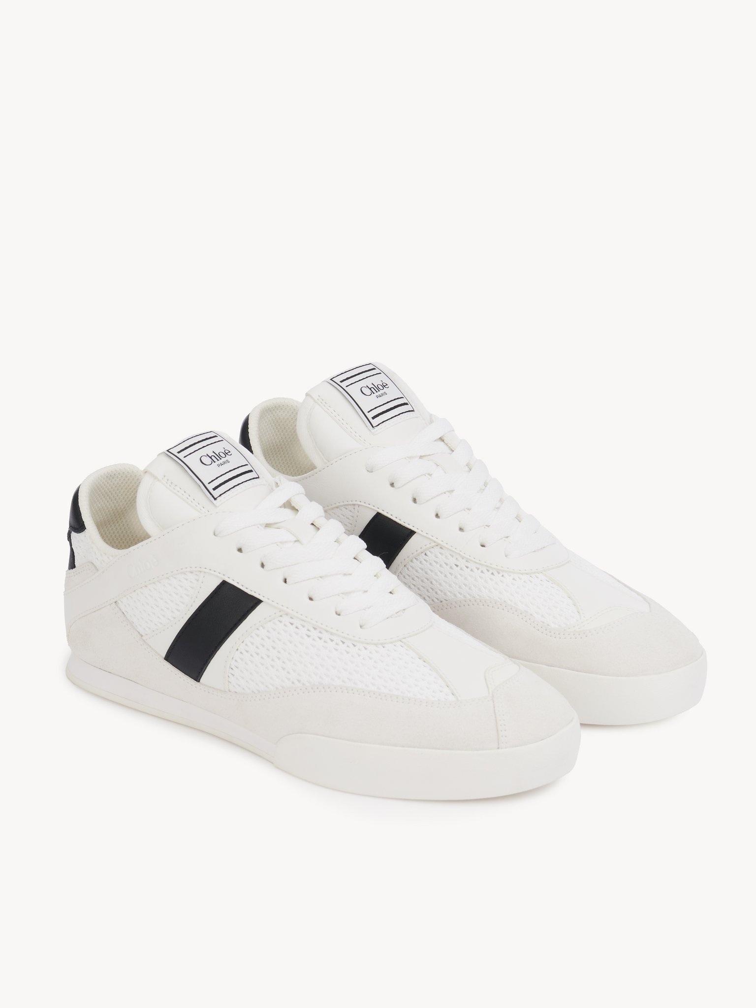 Chloé Kick sneaker Mesh & calfskin
White - Black Product detail