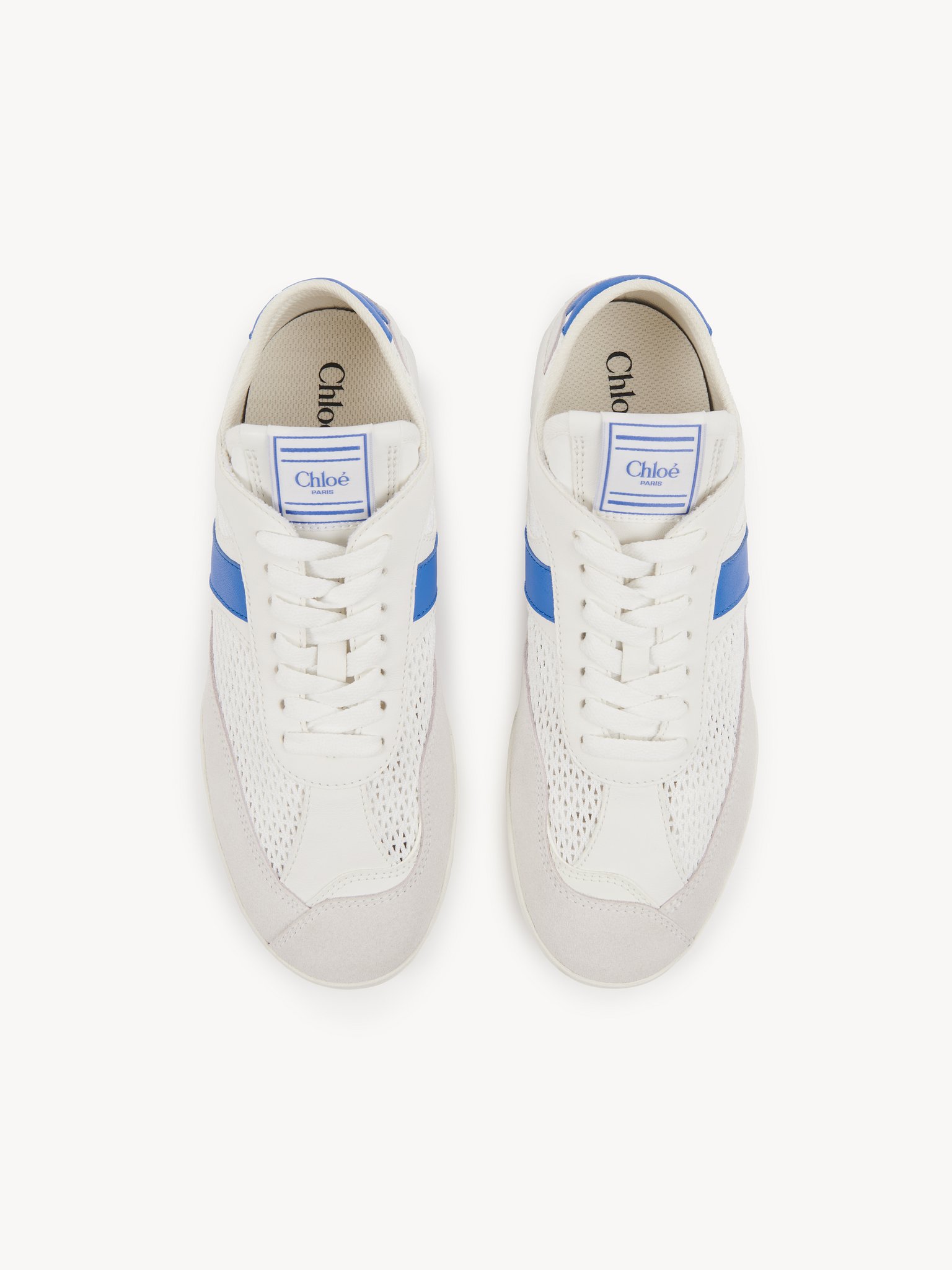 Chloé Kick sneaker Mesh & calfskin
White - Blue 