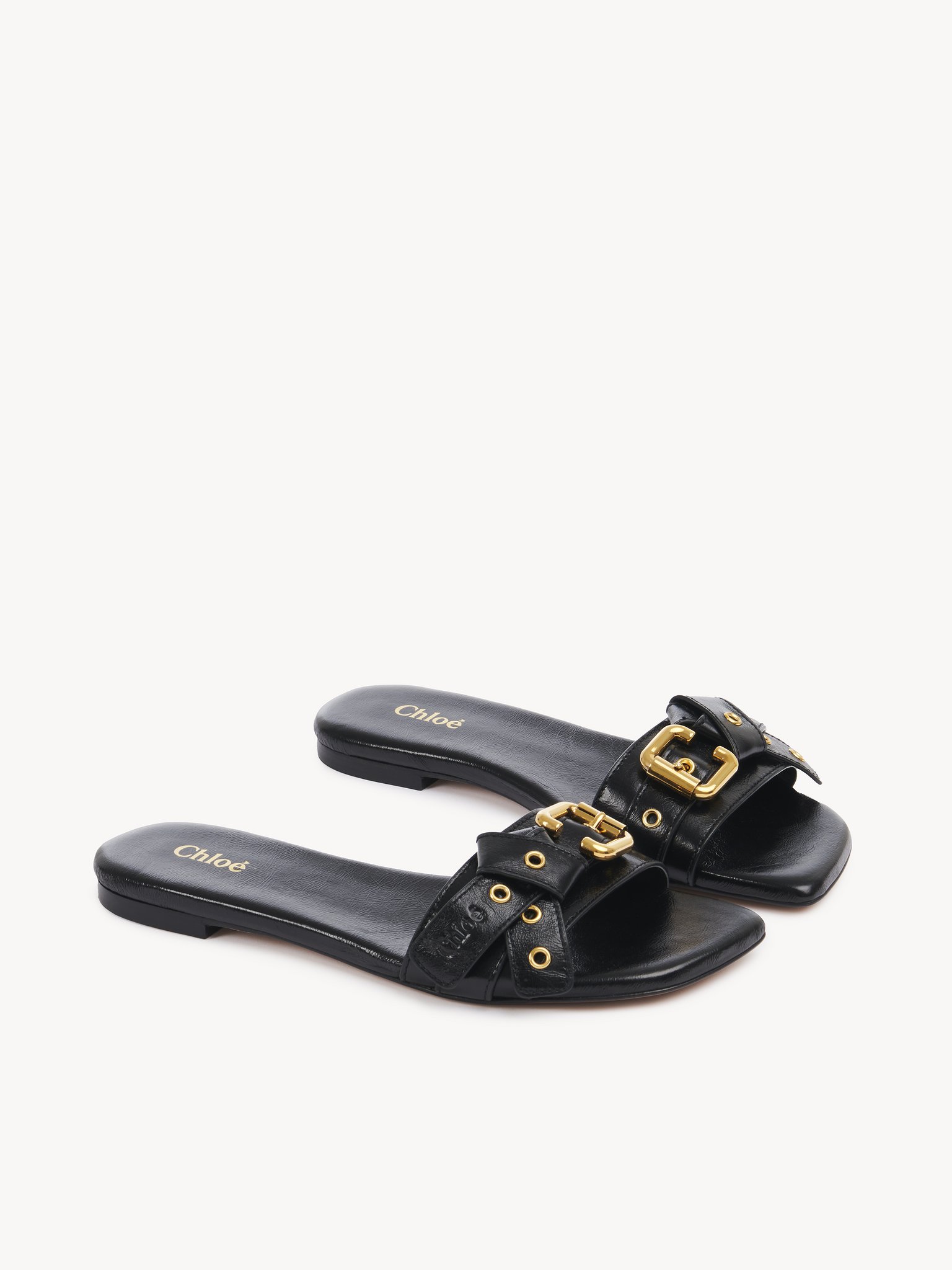 Mae slide Shiny calfskin
Black Product detail