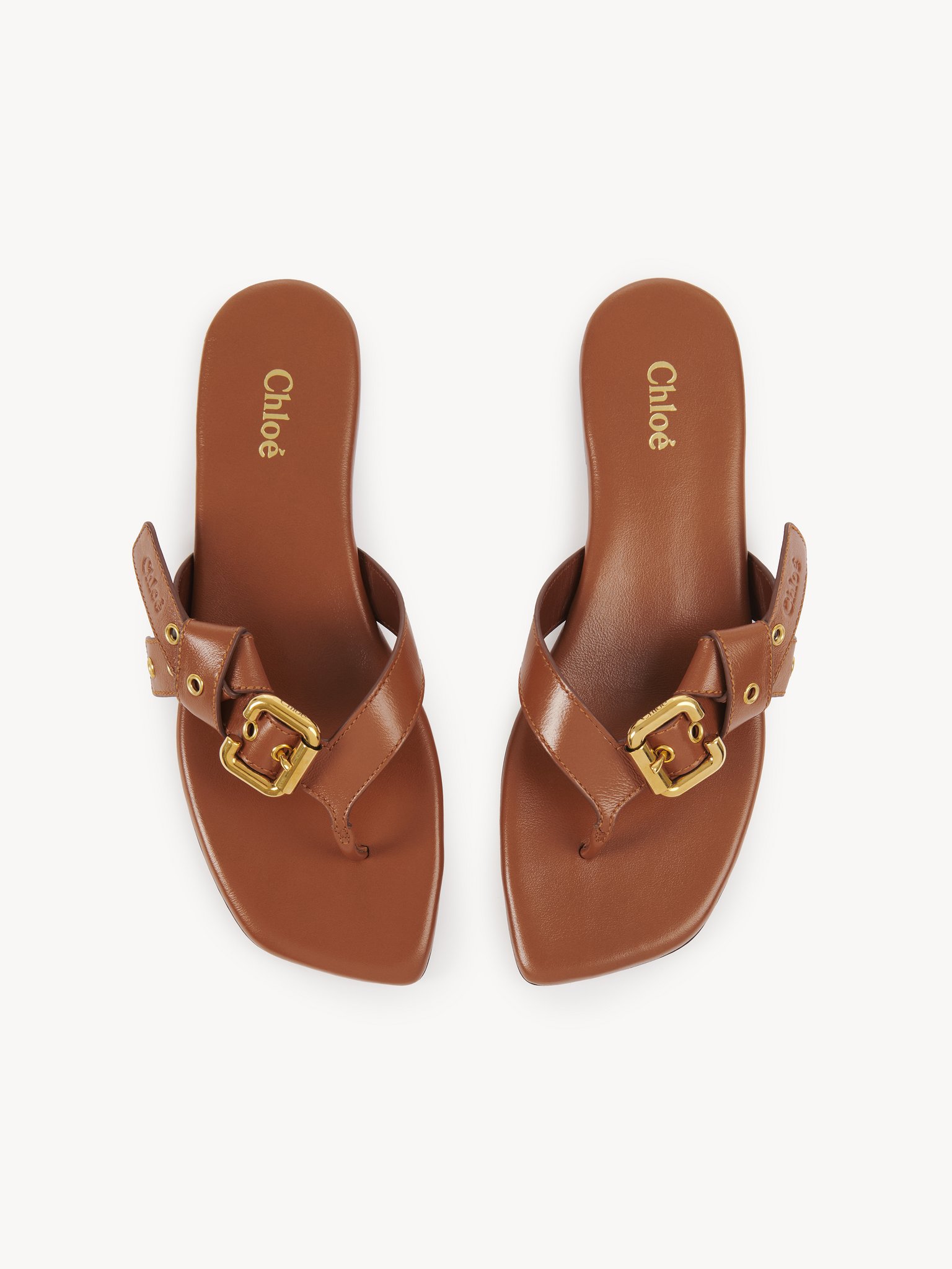 Mae sandal Shiny calfskin
Clay Brown Top view of the product