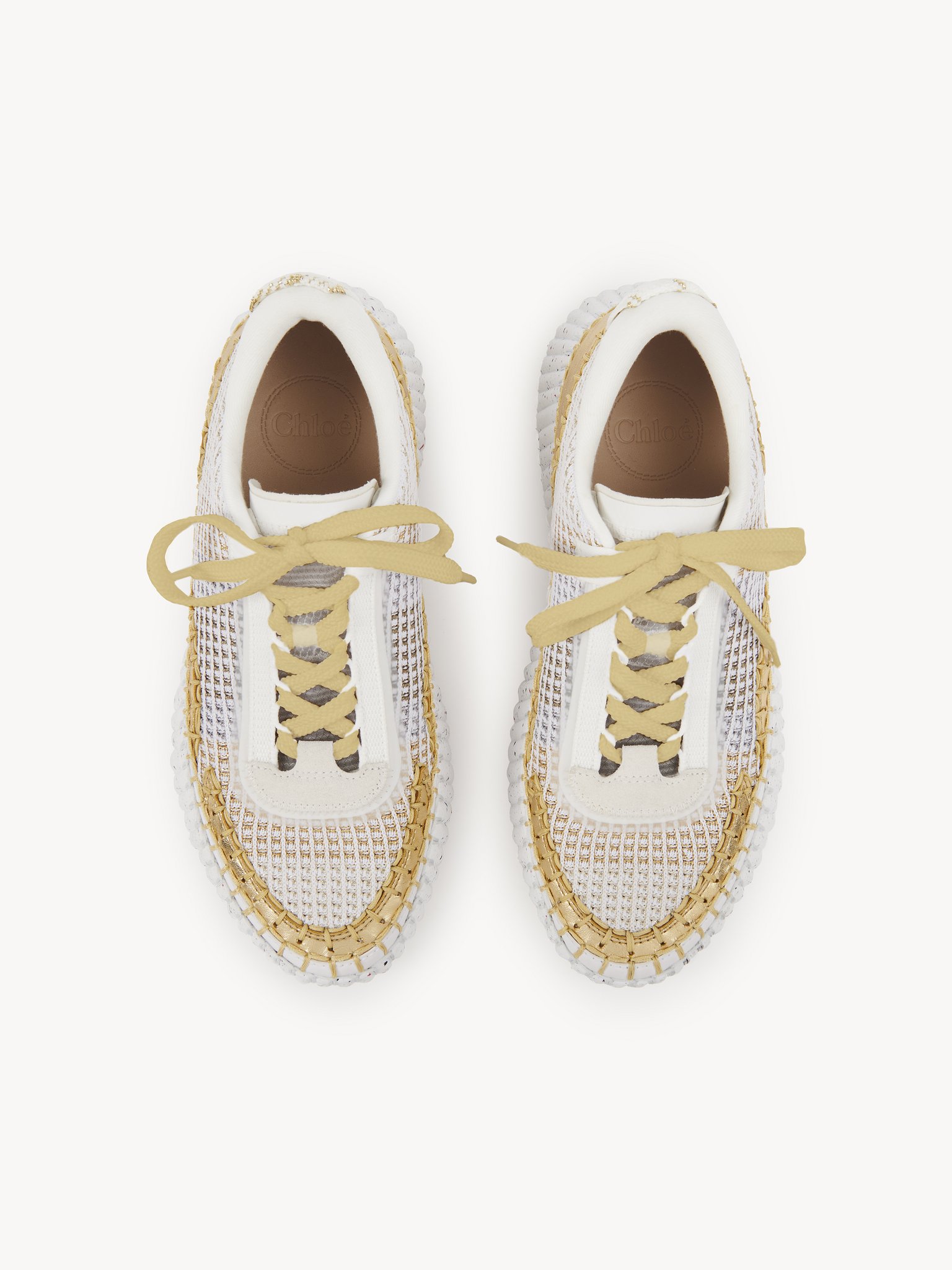 Nama sneaker Lower-impact mesh & crackled calfskin
Gold Top view of the product