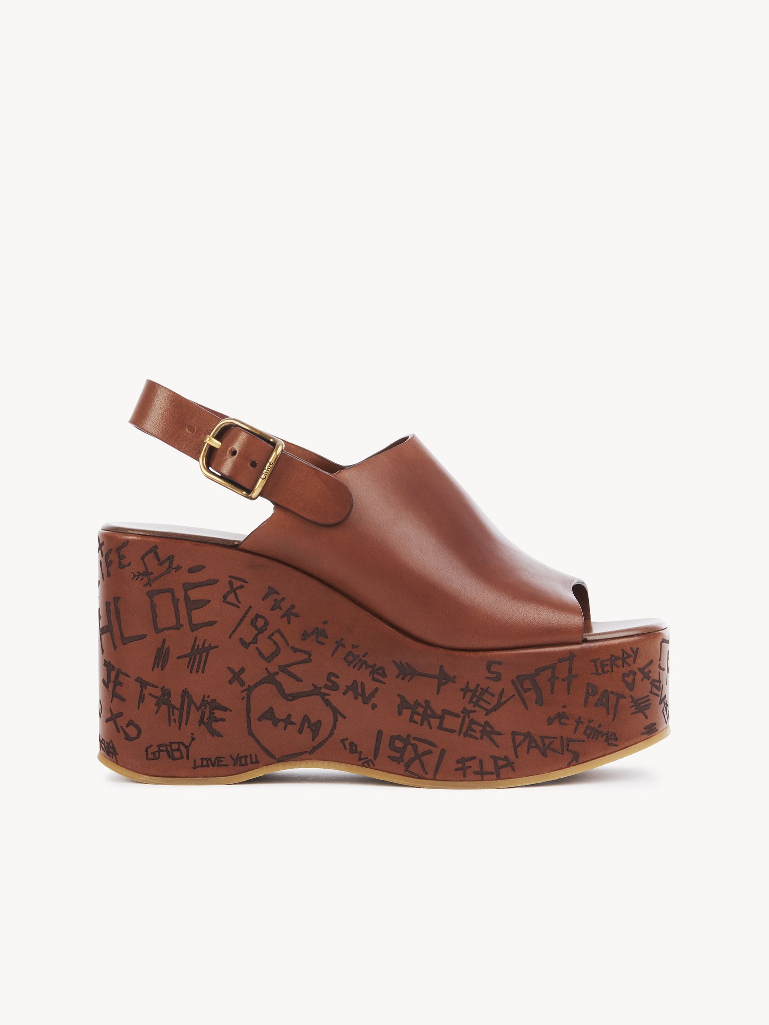 Maxime wedge sandal Vegetable-tanned calfskin
Ginger Brown