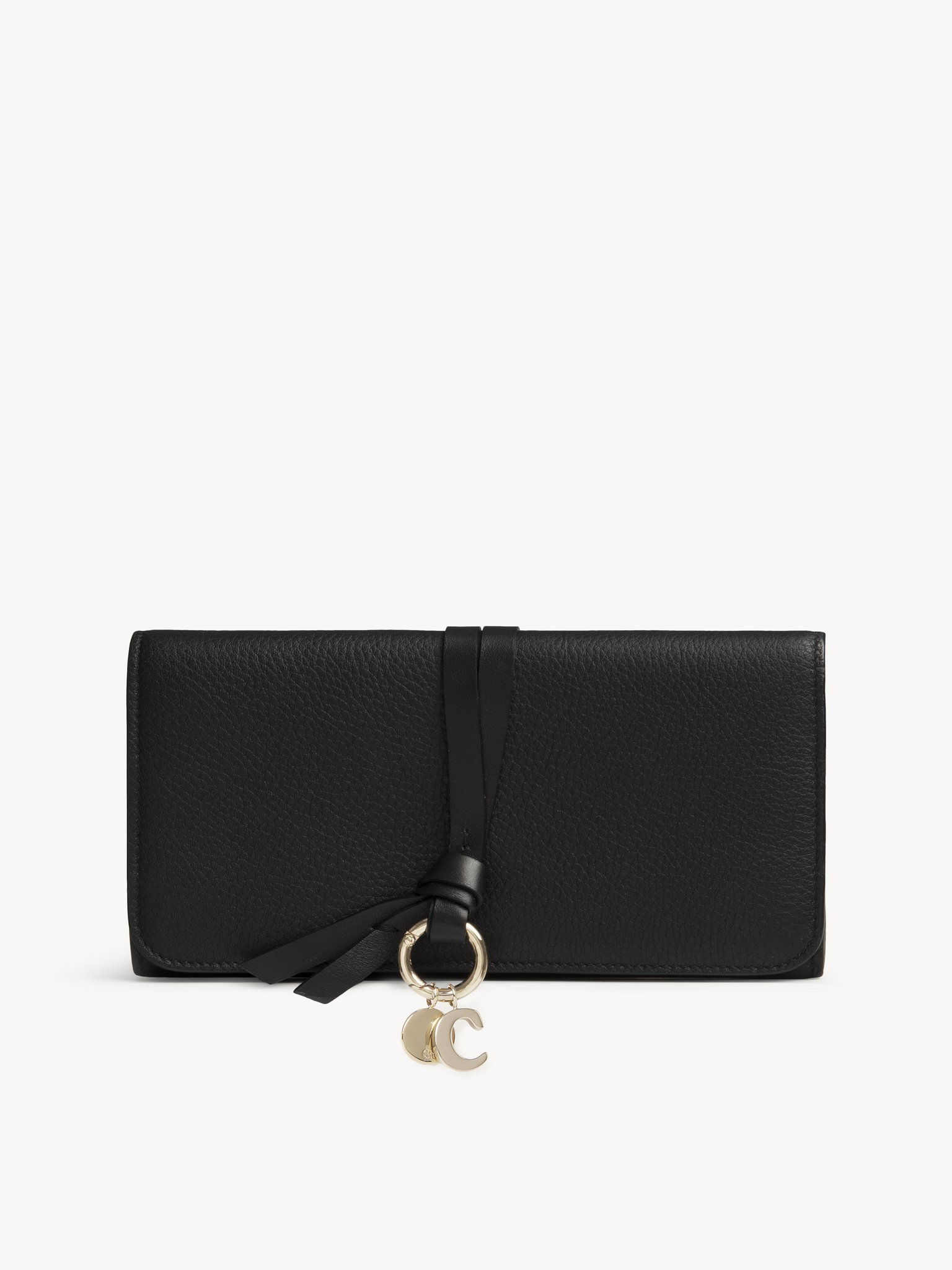 Alphabet wallet with flap in grained leather Grained & shiny calfskin
Black