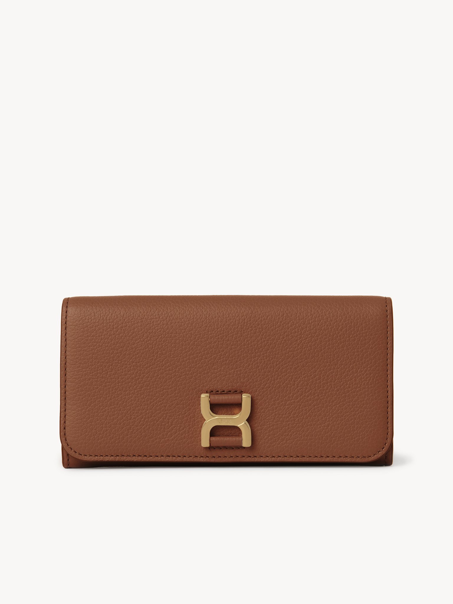 Marcie long wallet with flap in grained leather Grained calfskin
Tan