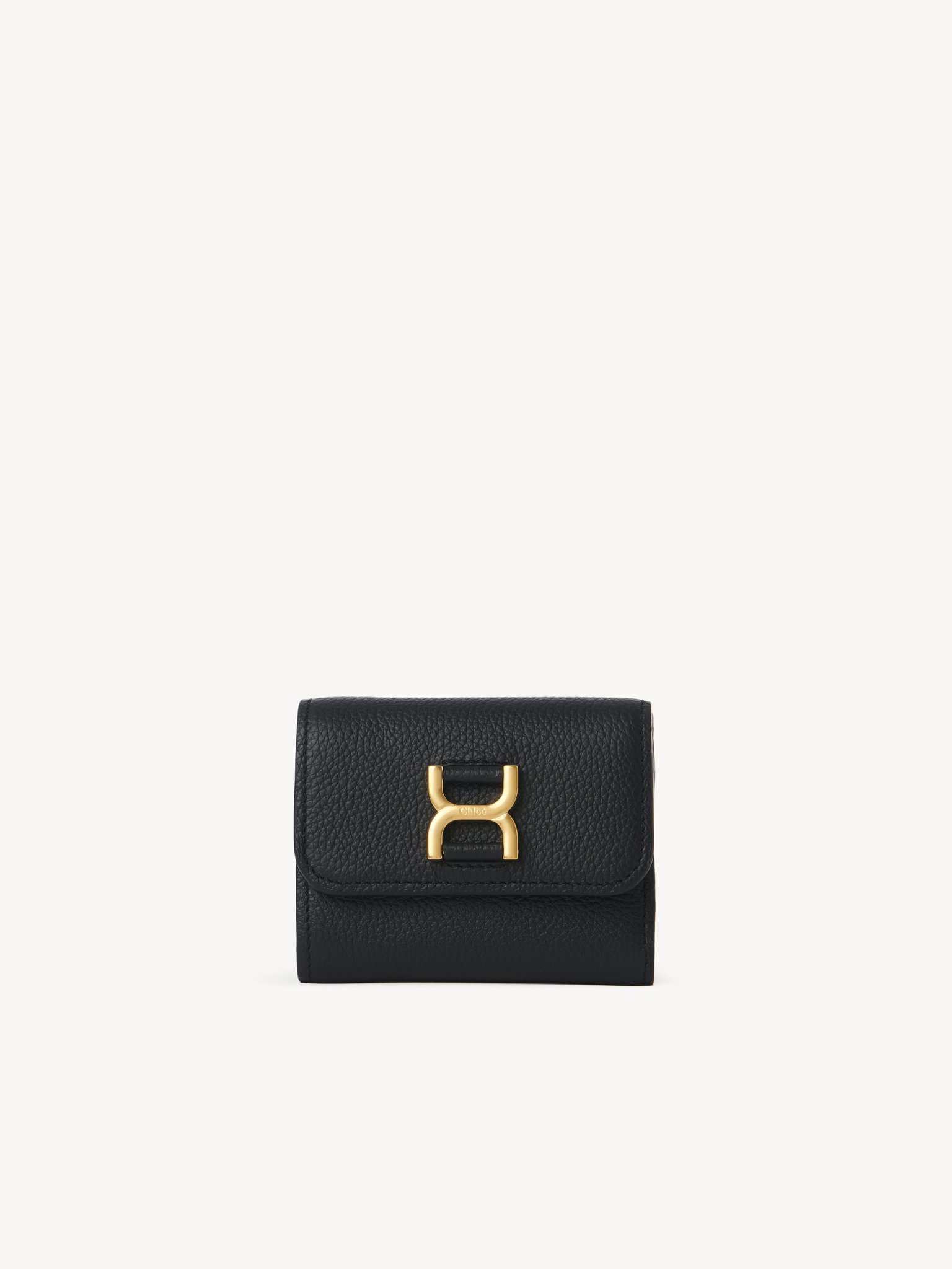 Small Marcie tri-fold in grained leather Grained calfskin
Black