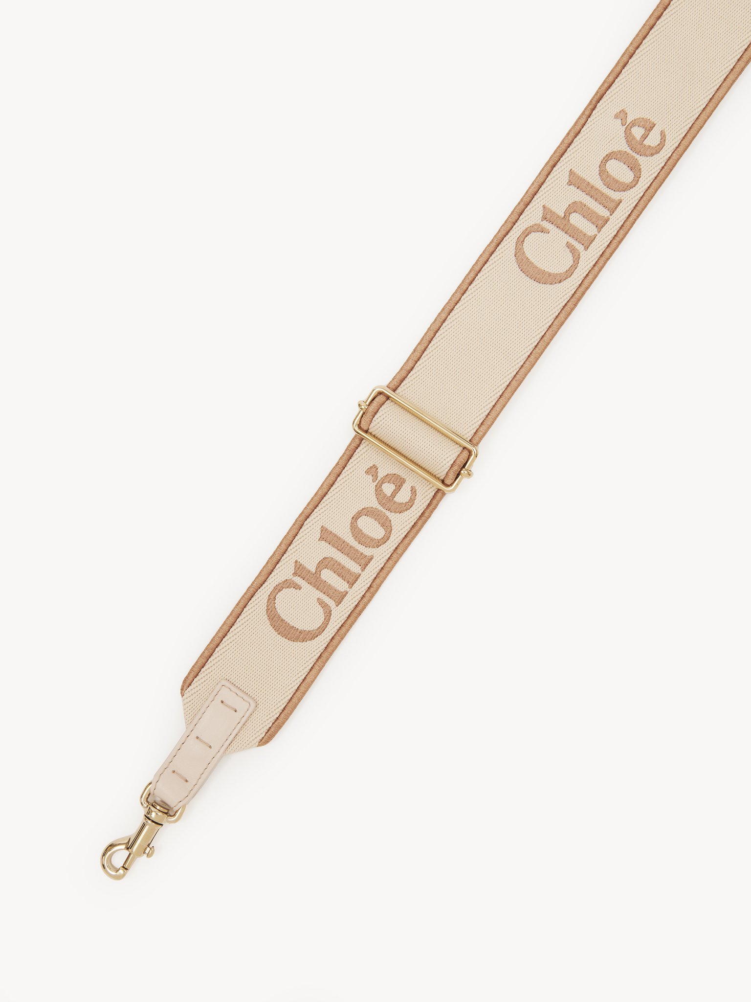 Adjustable strap in canvas Canvas with Chloé logo embroidery
Powder Beige 