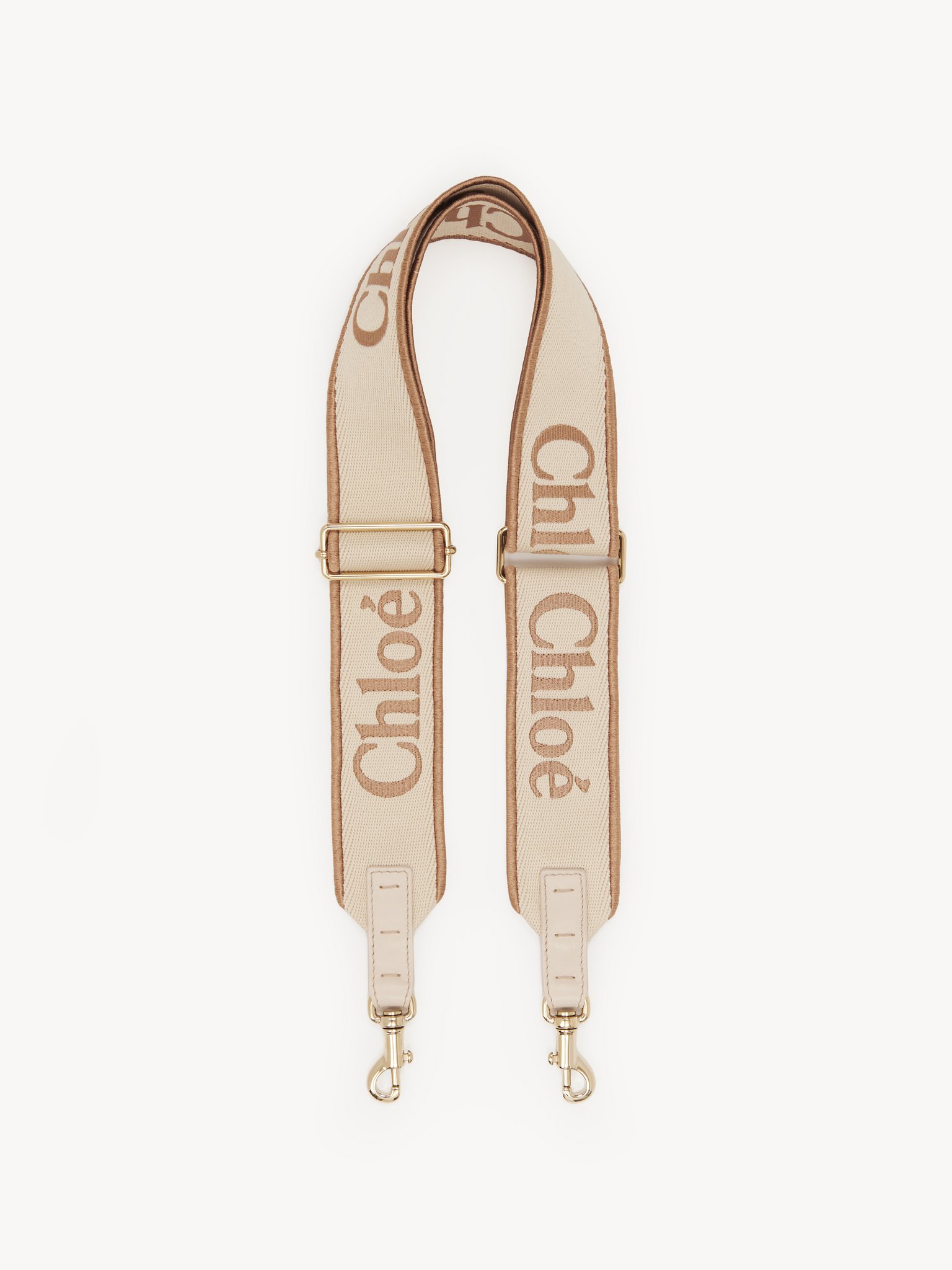 Adjustable strap in canvas Canvas with Chloé logo embroidery
Powder Beige