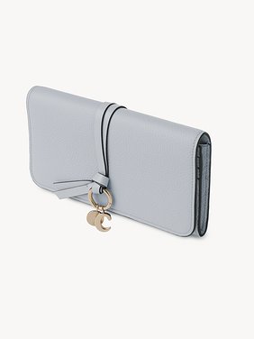 Alphabet wallet with flap in grained leather Grained & shiny calfskin
Graceful Blue Back view of the product