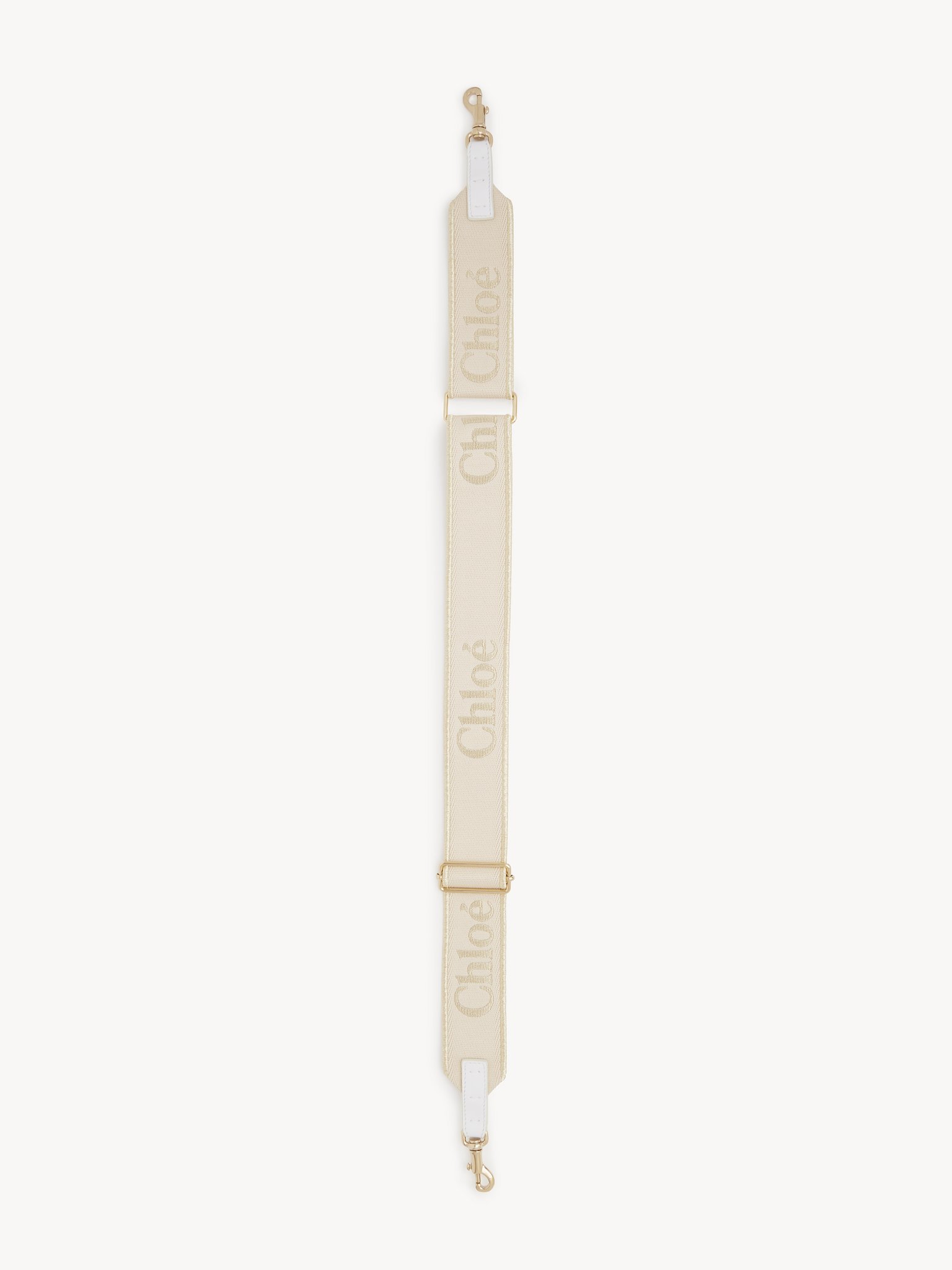 Adjustable strap in canvas Canvas with lurex Chloé logo embroidery
Gold Top view of the product