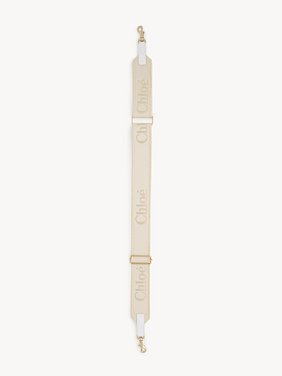 Adjustable strap in canvas Canvas with lurex Chloé logo embroidery
Gold Top view of the product