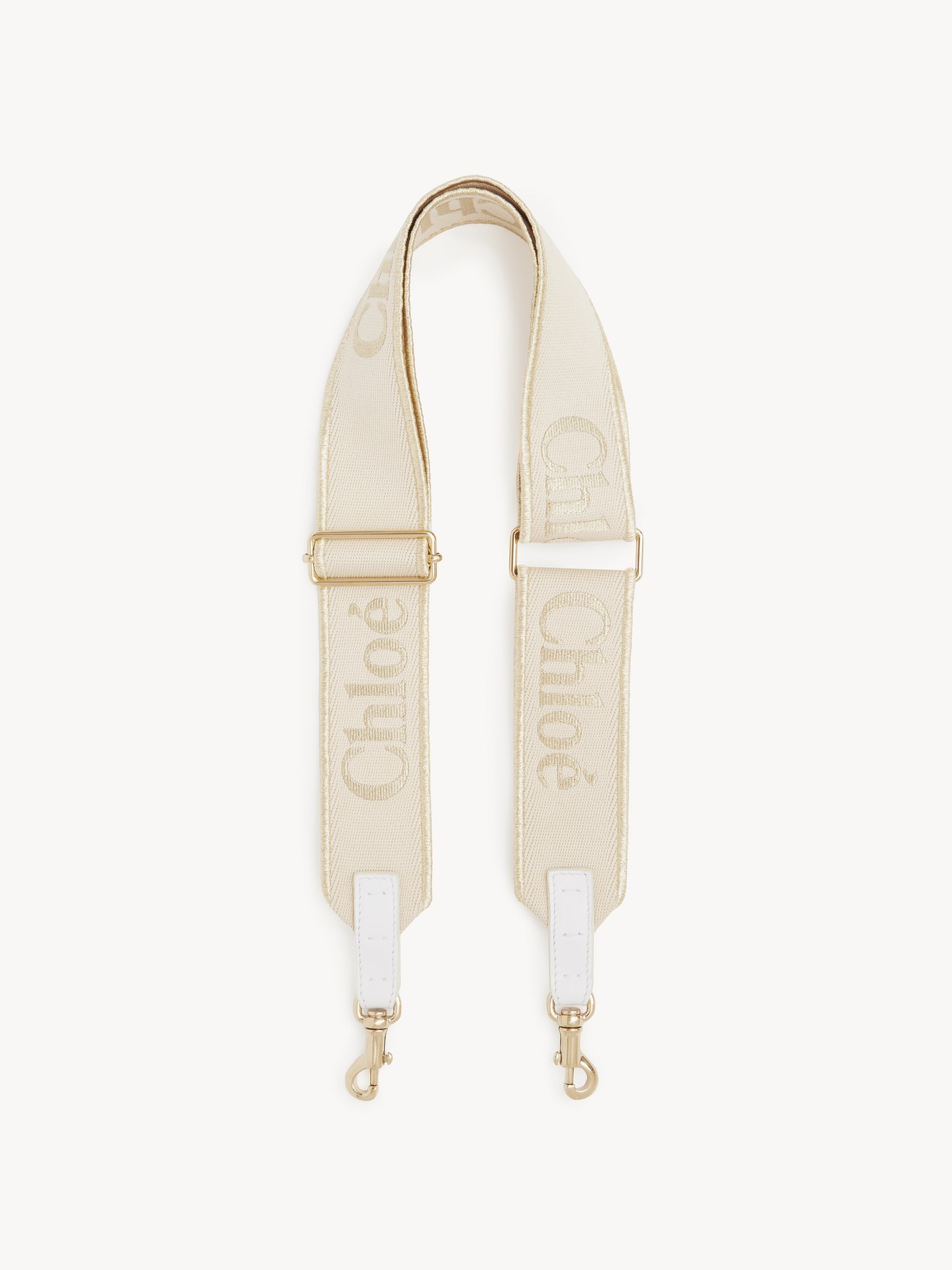 Adjustable strap in canvas Canvas with lurex Chloé logo embroidery
Gold