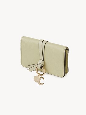 Alphabet card holder in grained leather Grained & shiny calfskin
Light Eucalyptus Back view of the product