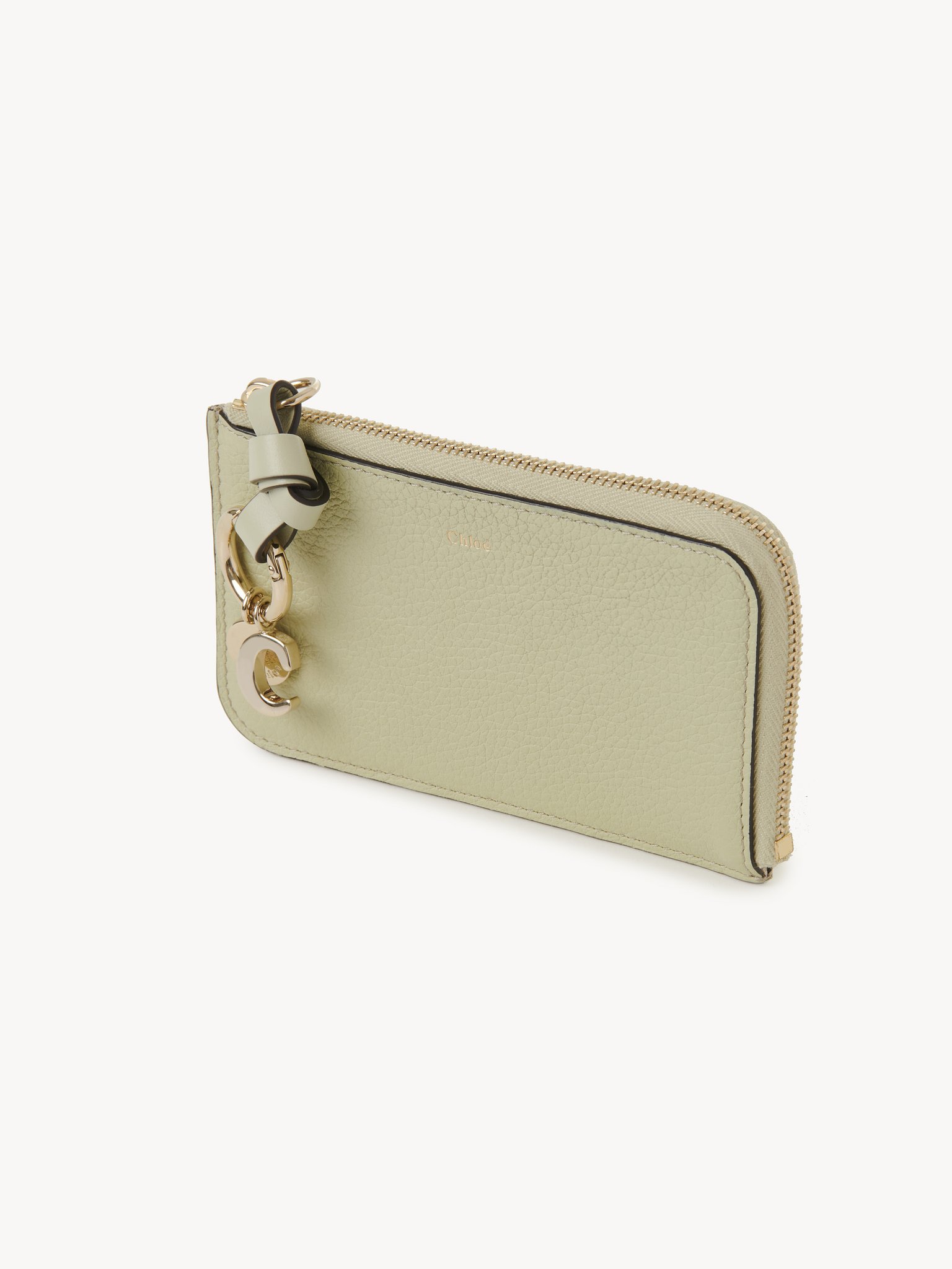 Alphabet wallet in grained leather Grained & shiny calfskin
Light Eucalyptus Back view of the product