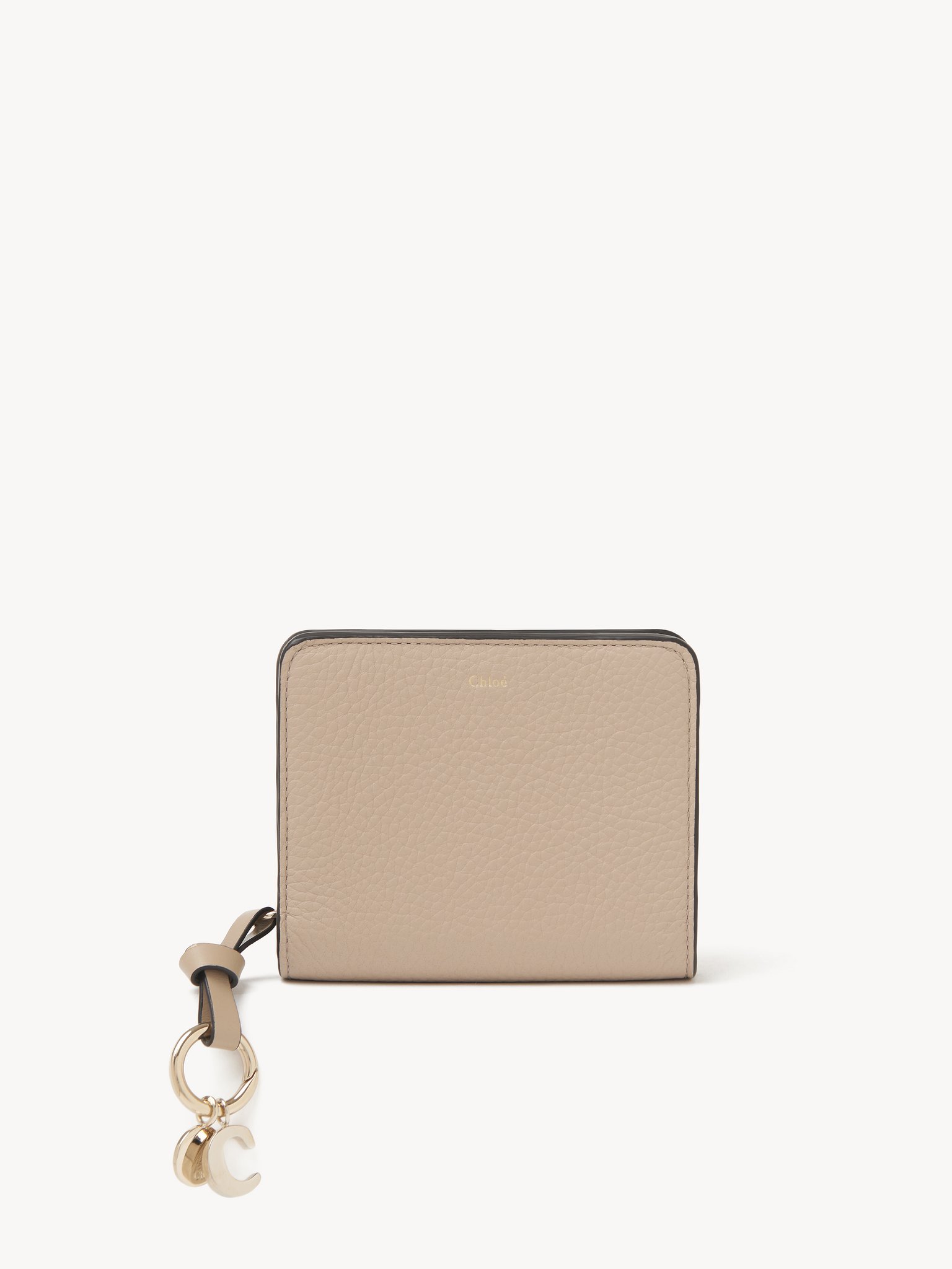 Alphabet compact wallet in grained leather Grained & shiny calfskin
Floral Grey