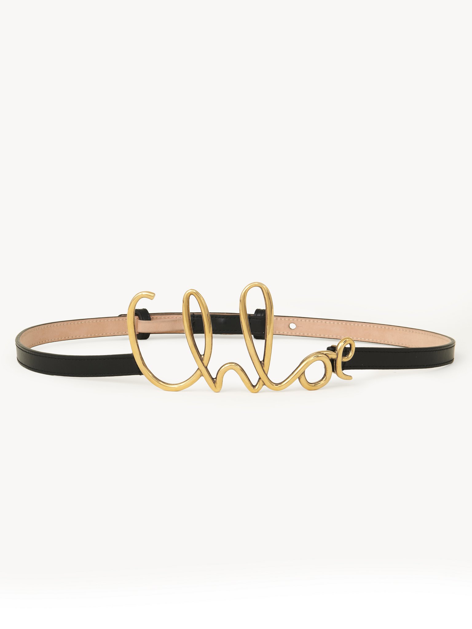 The Chloé Iconic small belt Soft calfskin & brass
Black Top view of the product