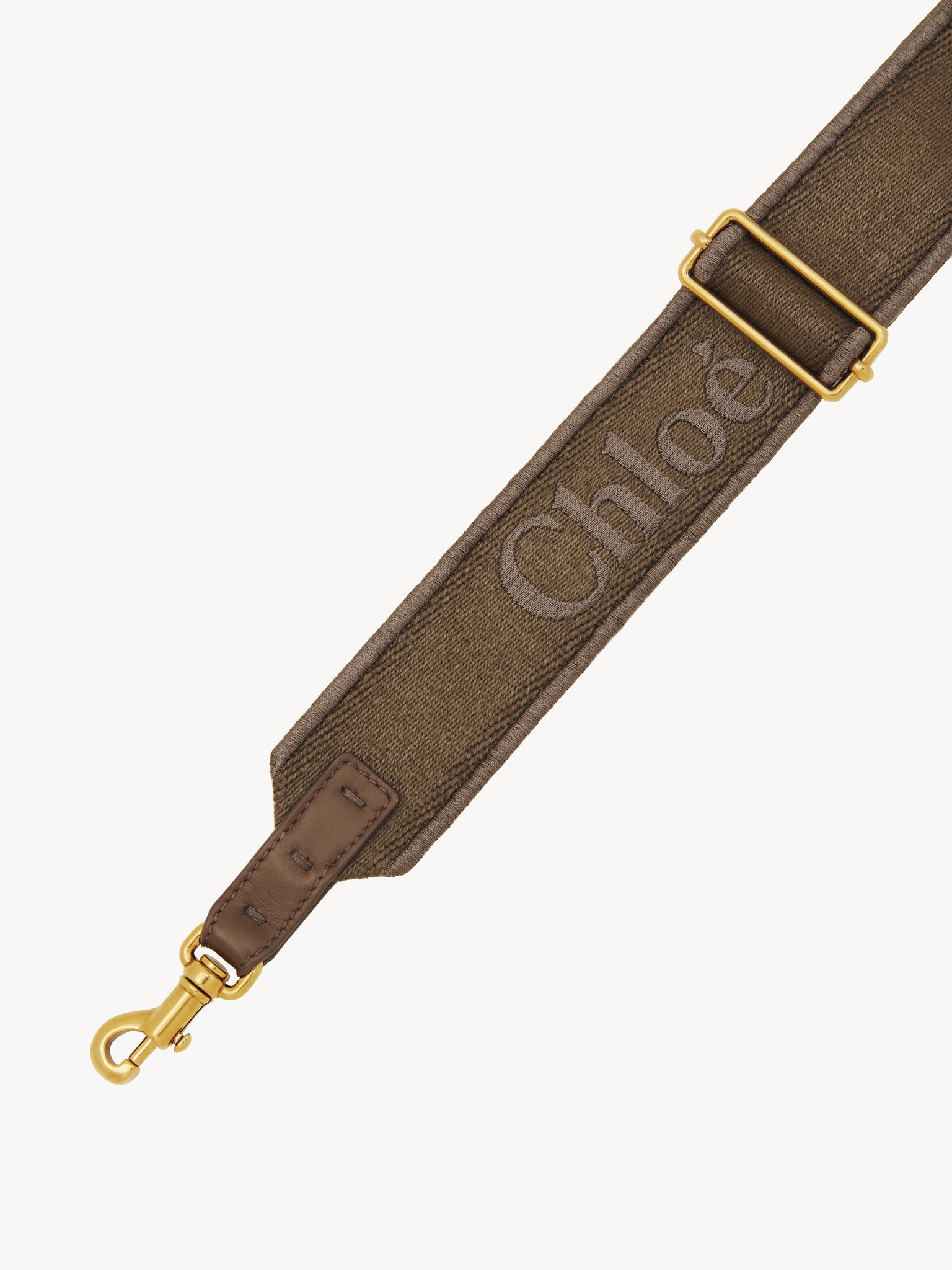 Adjustable strap in canvas Canvas with Chloé logo embroidery
Dark Nut Product detail