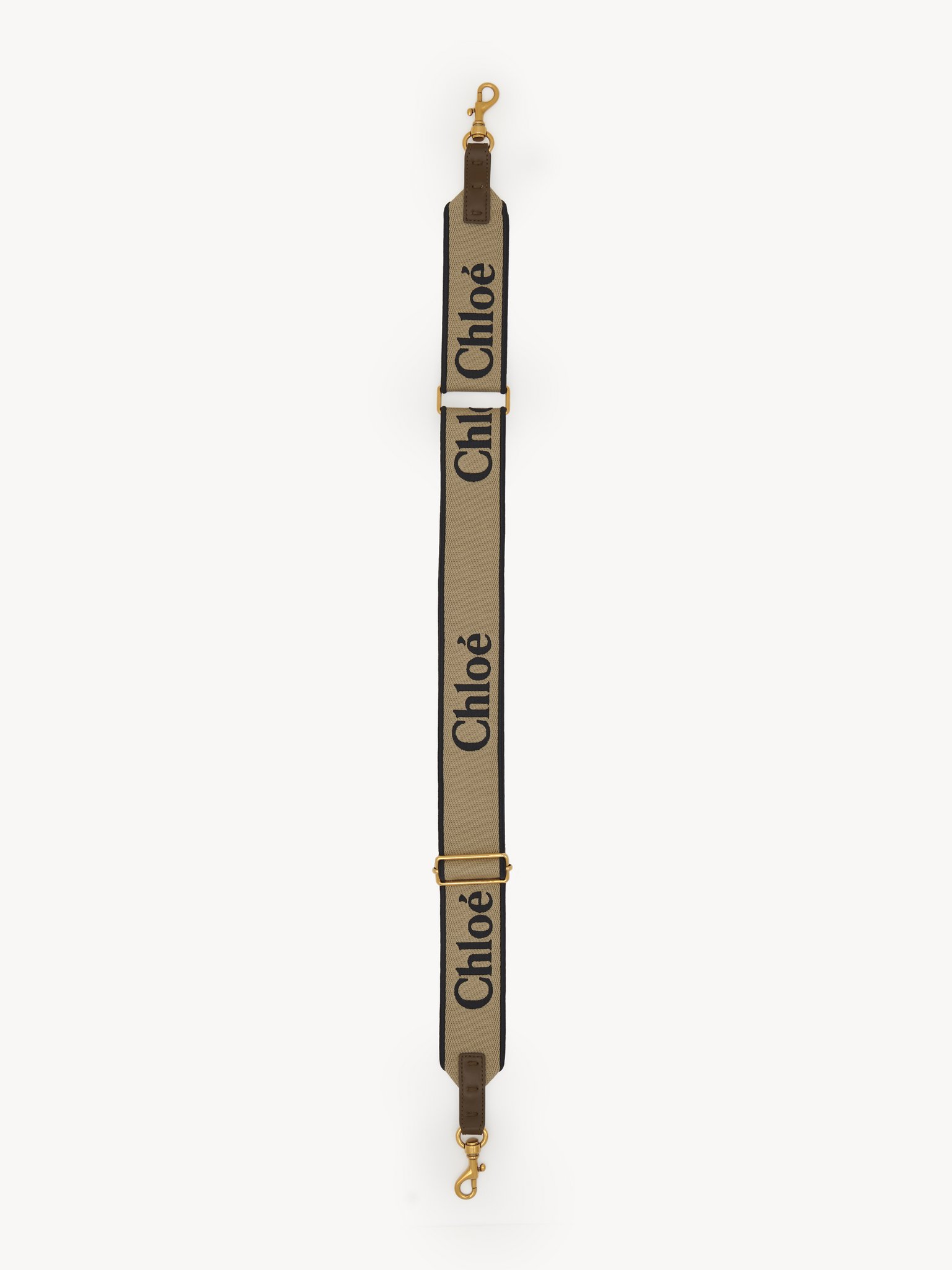 Adjustable strap in canvas Canvas with Chloé logo embroidery
Bronze Brown 