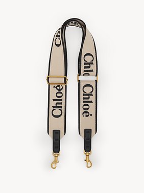 Adjustable strap in canvas Canvas with Chloé logo embroidery
White Black