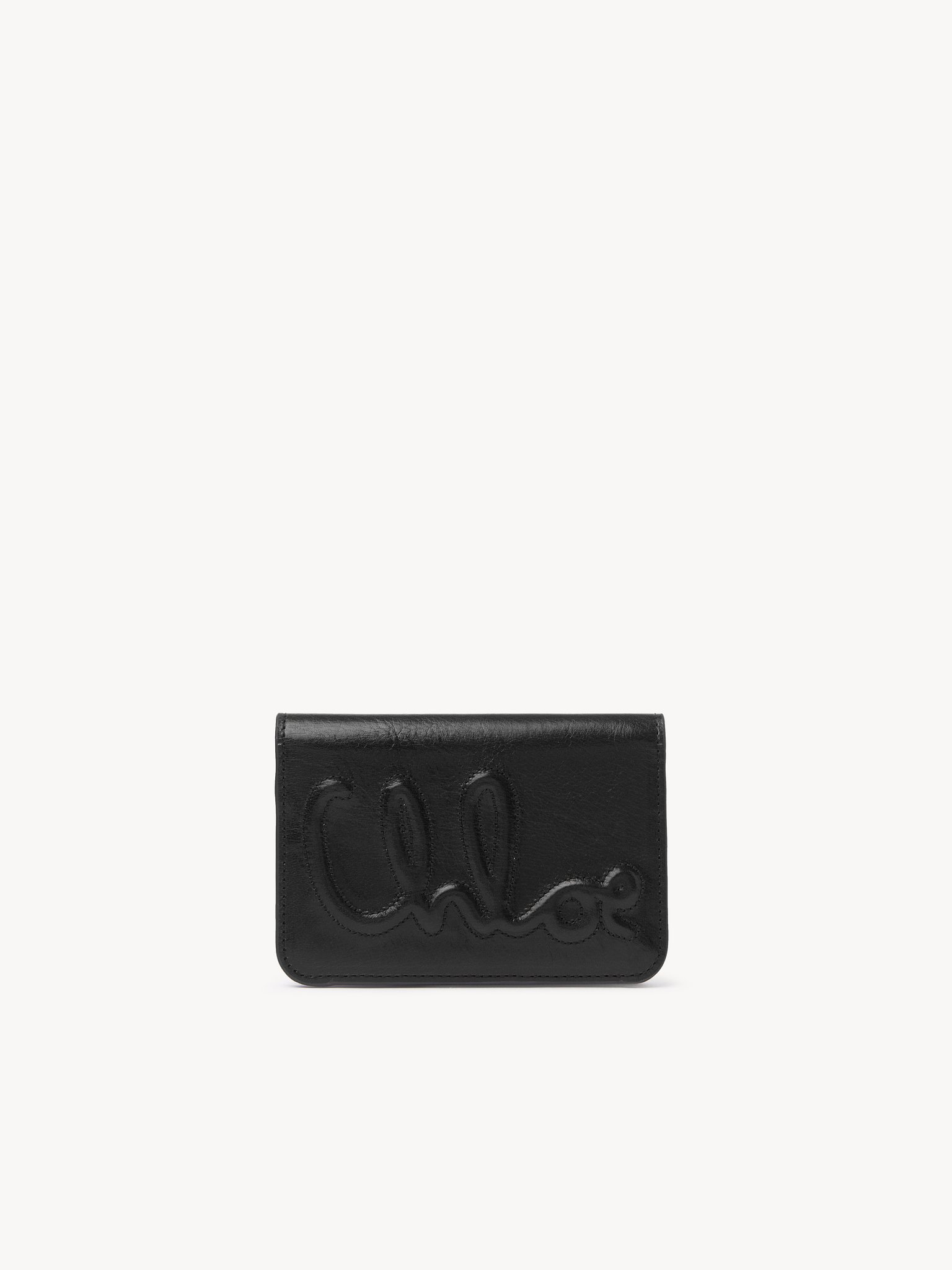 C Chloé bifold wallet in shiny leather  Shiny calfskin
Black