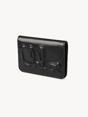 C Chloé bifold wallet in shiny leather  Shiny calfskin
Black Back view of the product