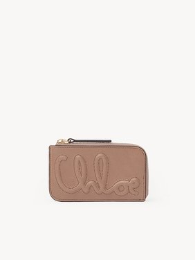 C Chloé small purse with card slots in shiny leather Shiny calfskin
Woodrose