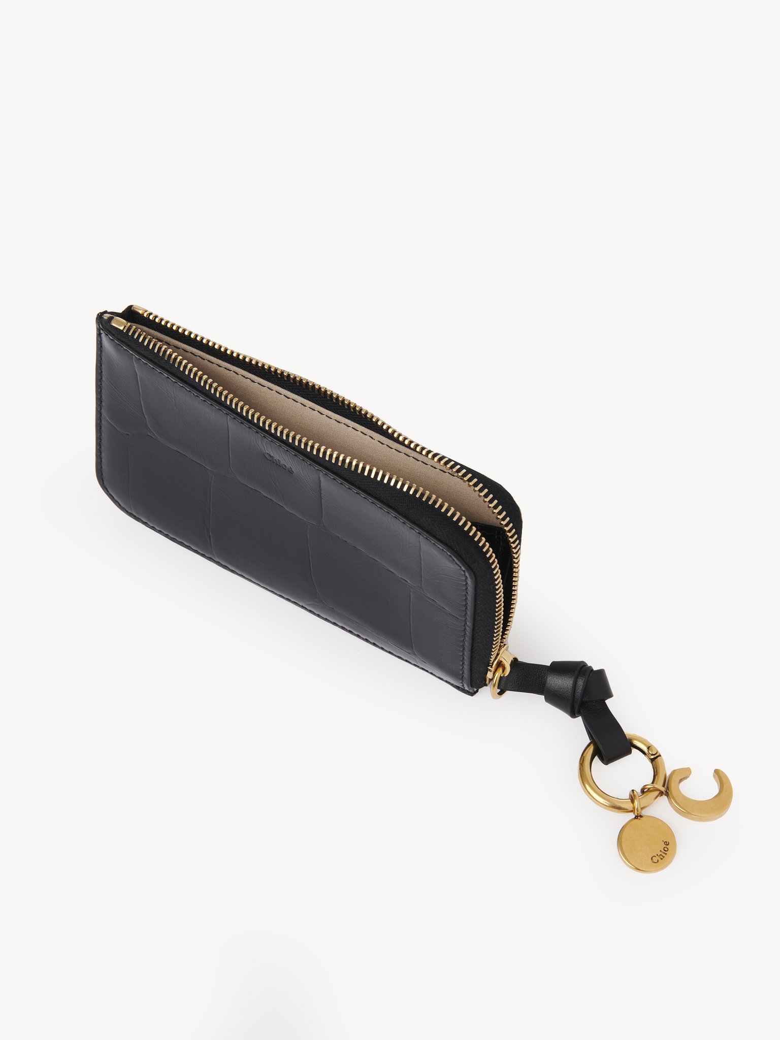 Alphabet wallet in croco-effect leather Croco-effect calfskin
Black Product detail