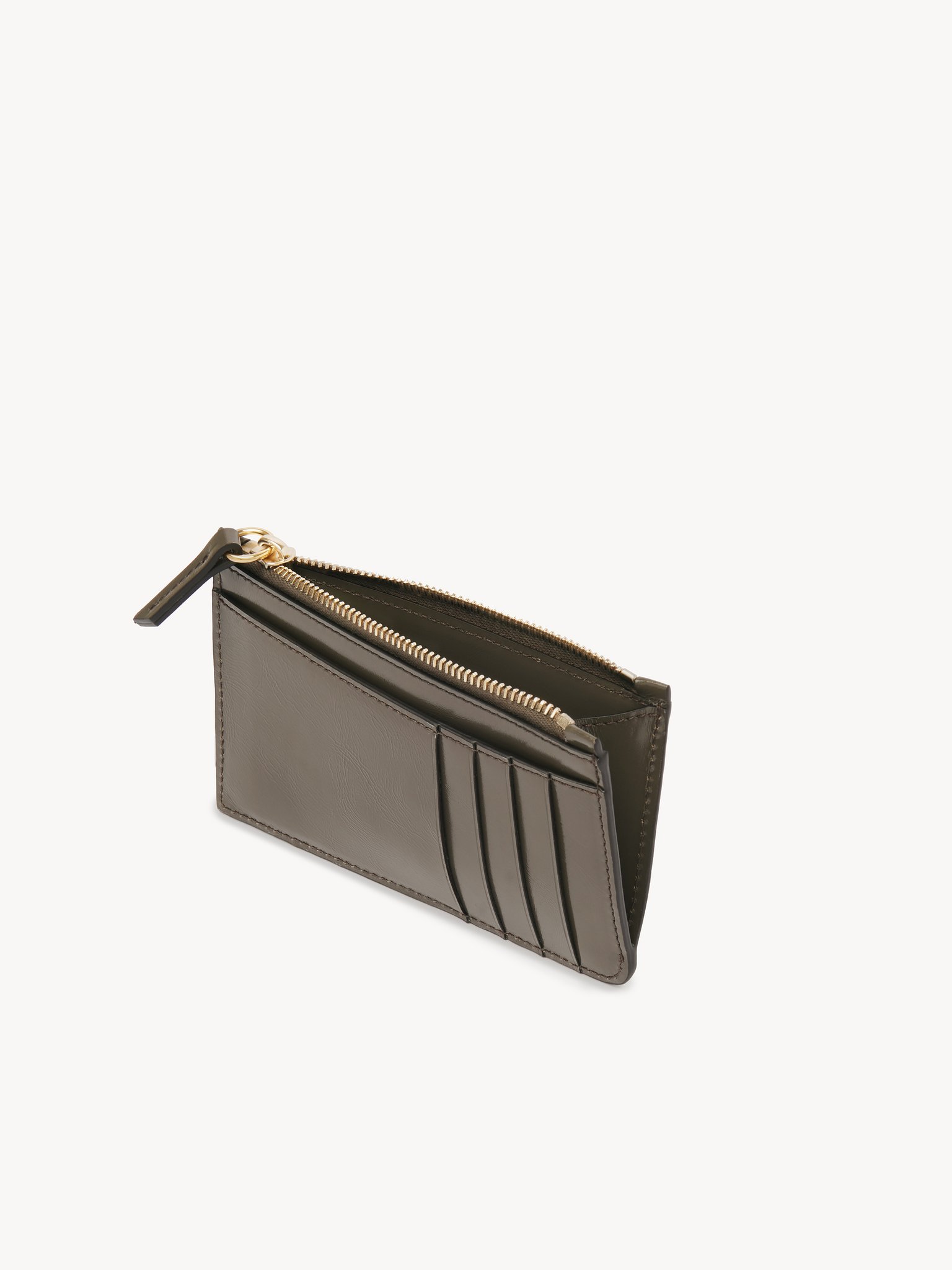 Small Chloé Iconic purse with card slots in shiny leather Shiny calfskin
Flannel Grey Product detail