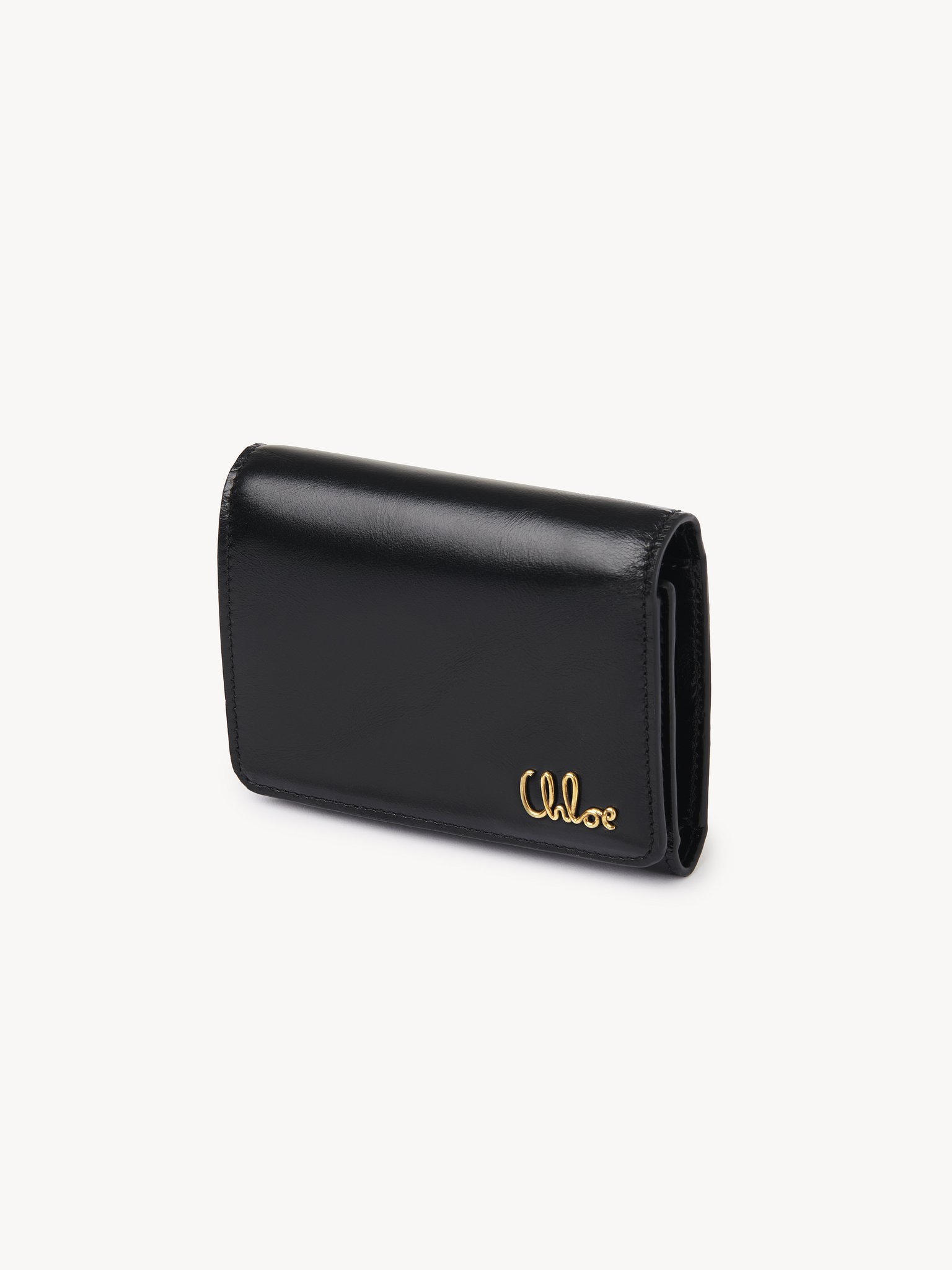 Small Chloé Iconic tri-fold with coin pocket in shiny leather Shiny calfskin
Black Back view of the product