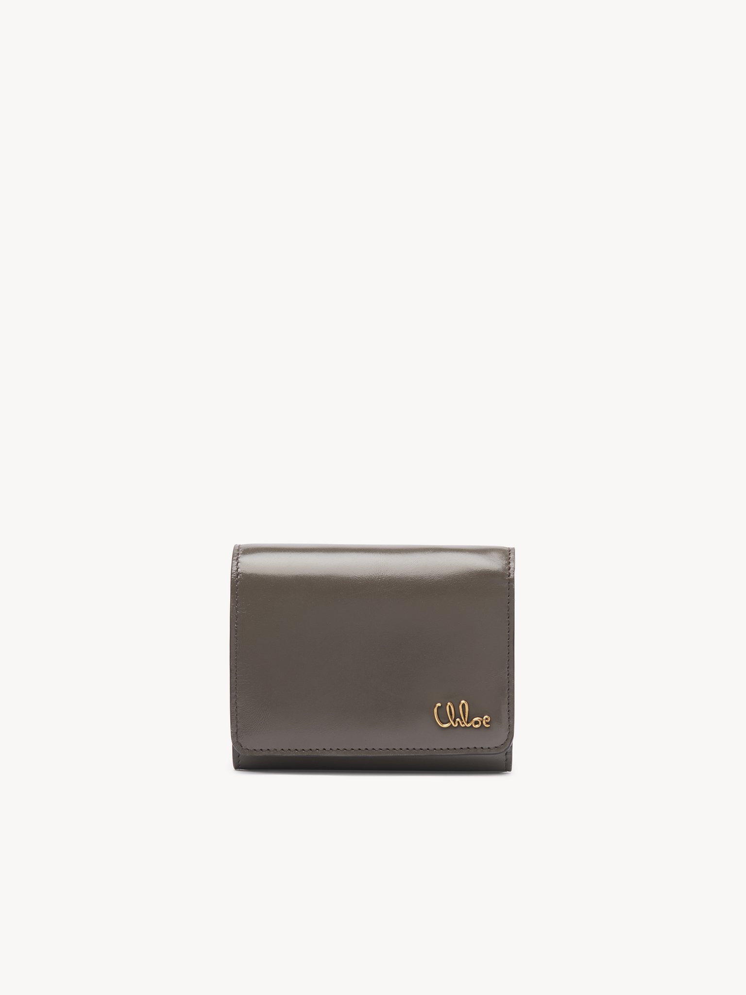 Small Chloé Iconic tri-fold with coin pocket in shiny leather Shiny calfskin
Flannel Grey