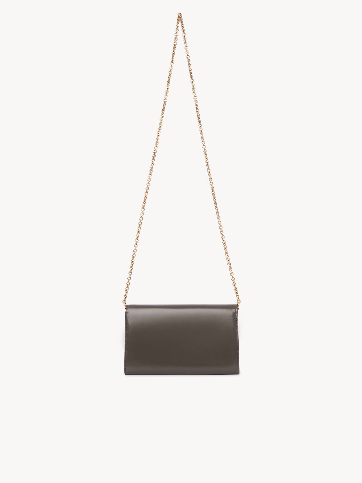 Chloé Iconic flap wallet on chain in shiny leather Shiny calfskin
Flannel Grey Top view of the product