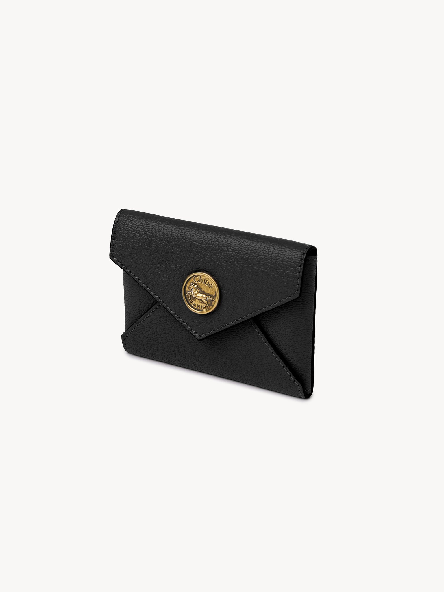 Envelope card holder in grained leather Grained goatskin
Black Back view of the product