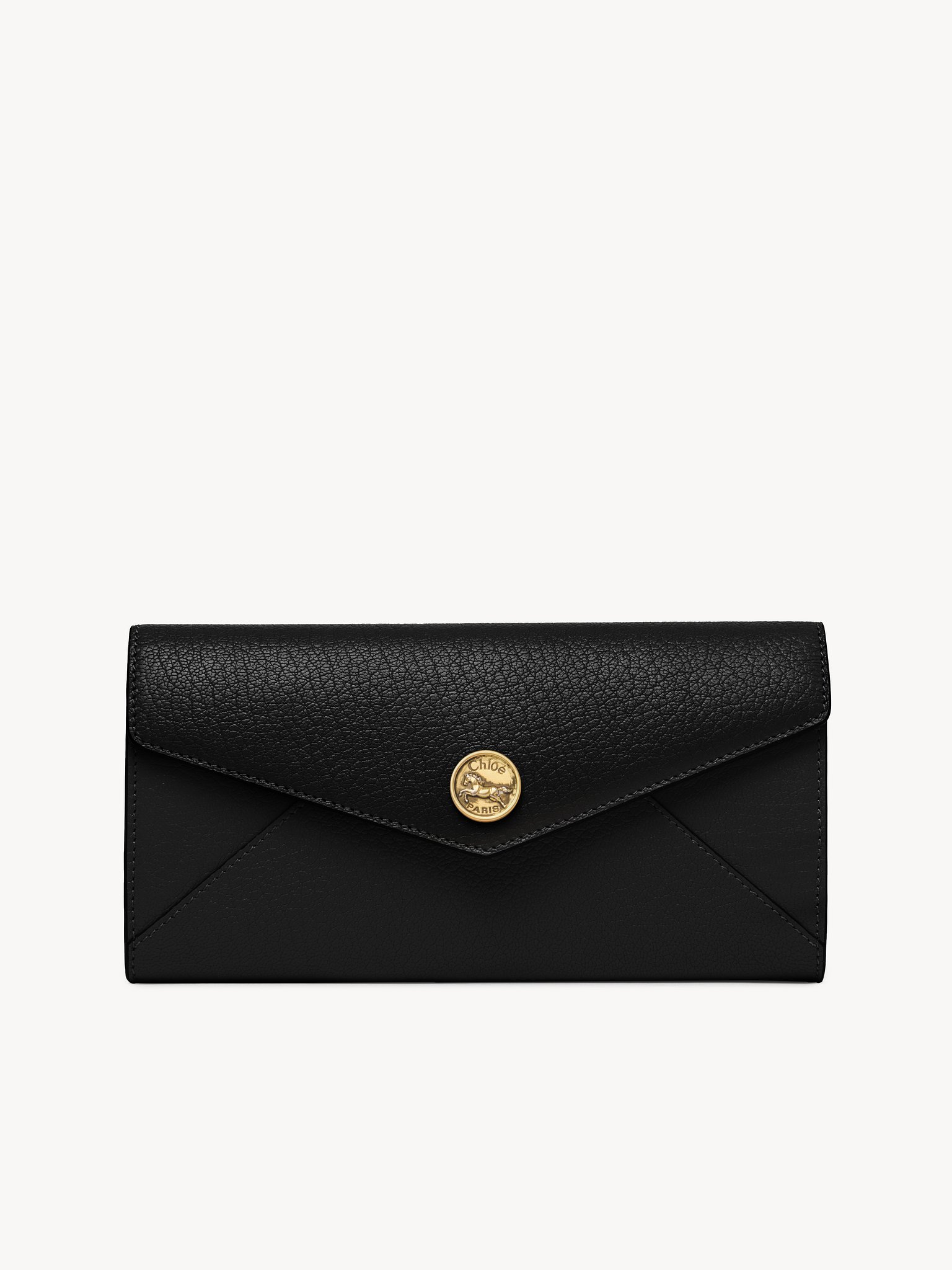 Envelope long wallet with flap in grained leather Grained goatskin
Black