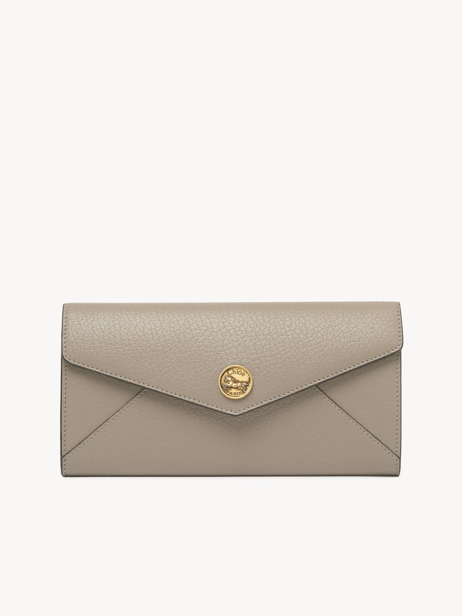 Envelope long wallet with flap in grained leather Grained goatskin
Motty Grey