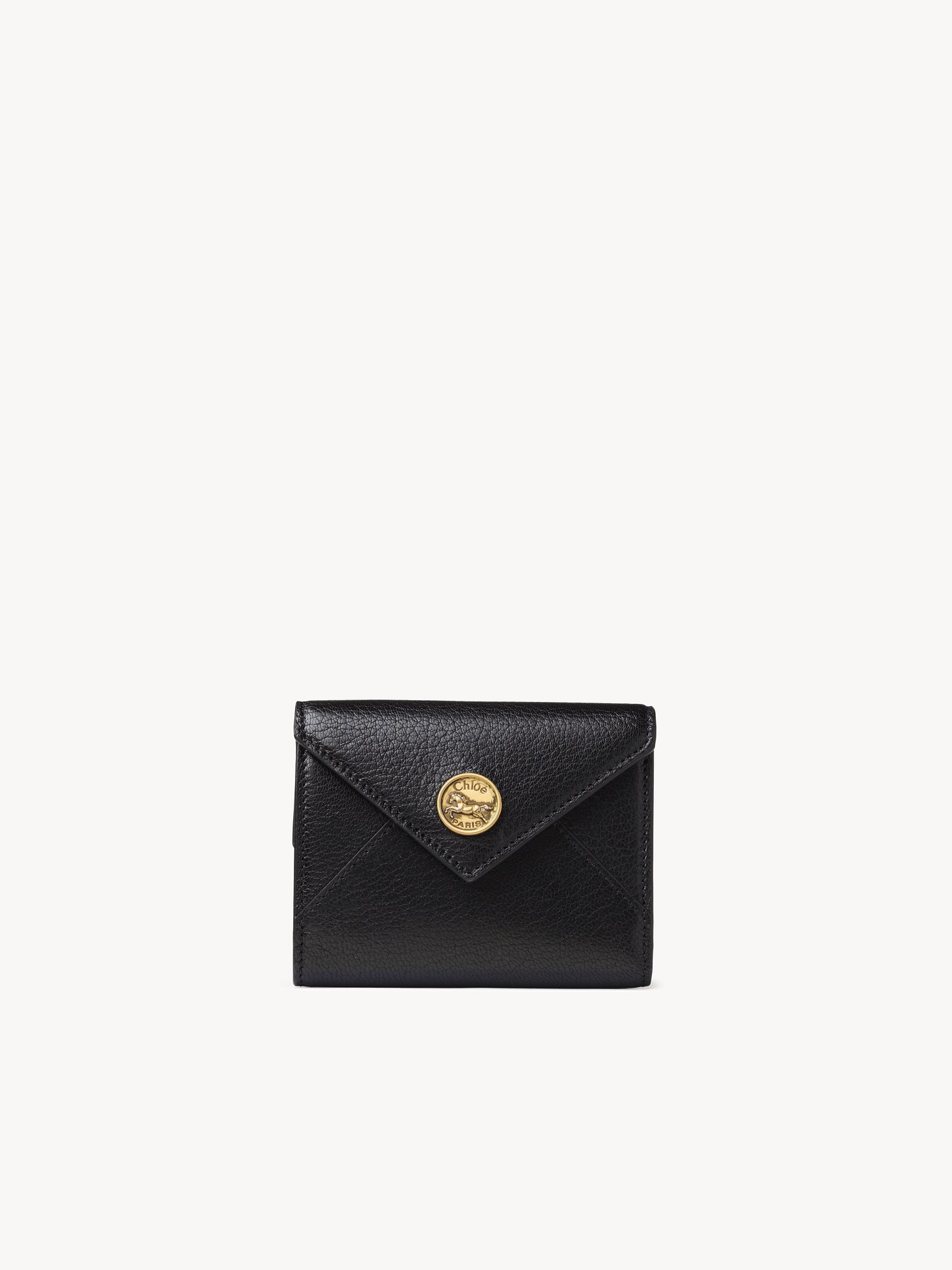 Small Envelope tri-fold in grained leather Grained goatskin
Black