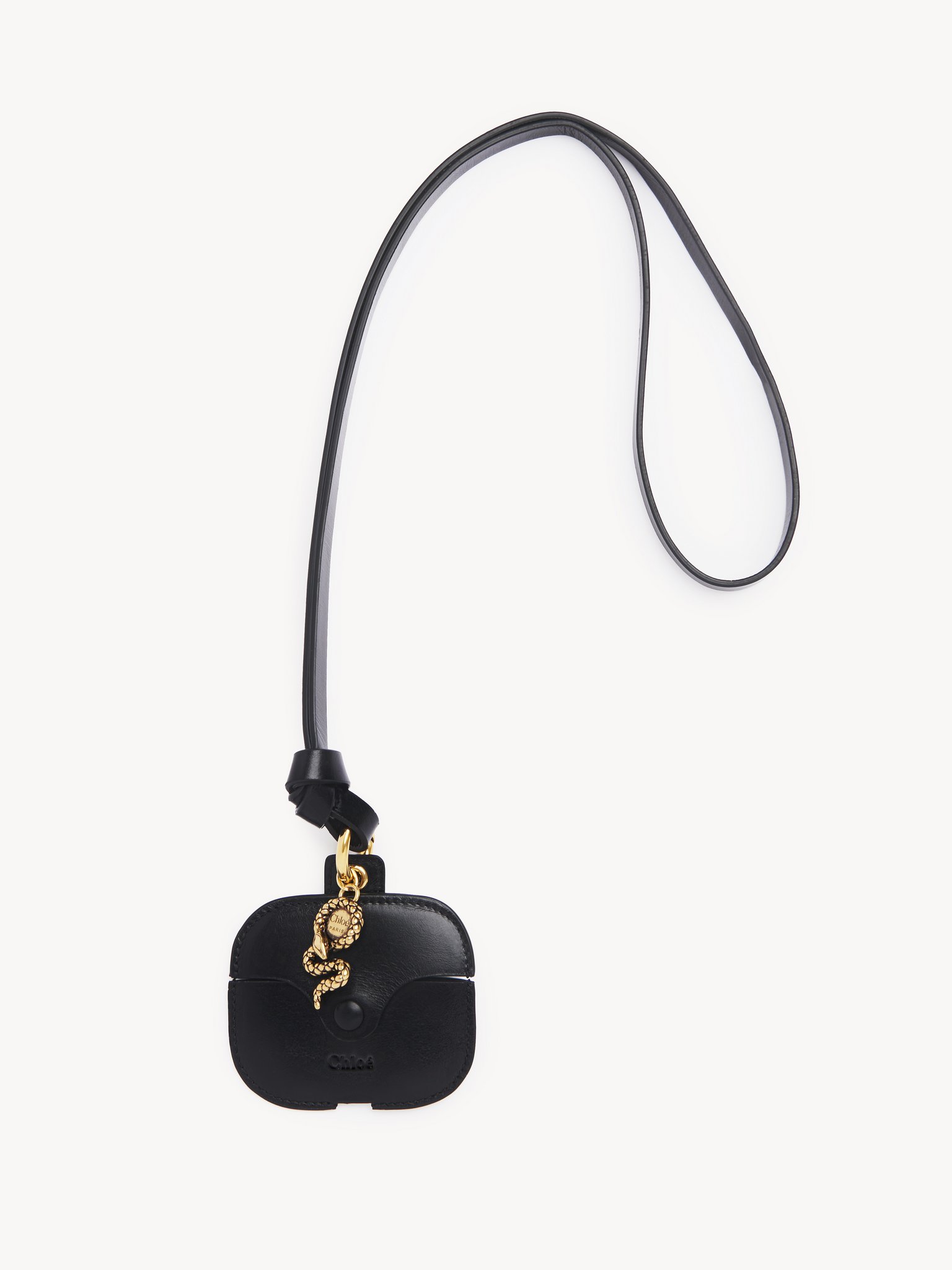 Chloé Symbols Snake earpods case in grained leather Grained buffalo leather & metal
Black