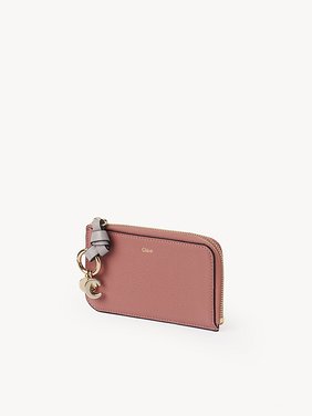 Alphabet purse in grained leather Grained & shiny calfskin
Pink - Grey Back view of the product