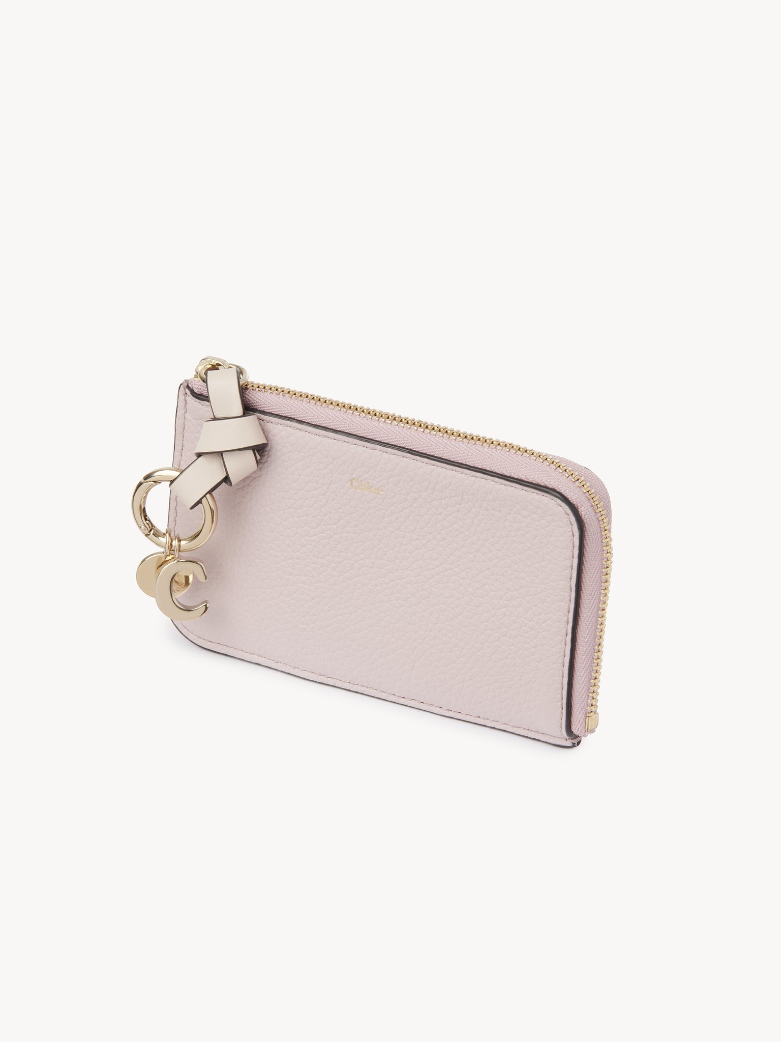 Alphabet purse in grained leather Grained & shiny calfskin
Pink - Beige Back view of the product