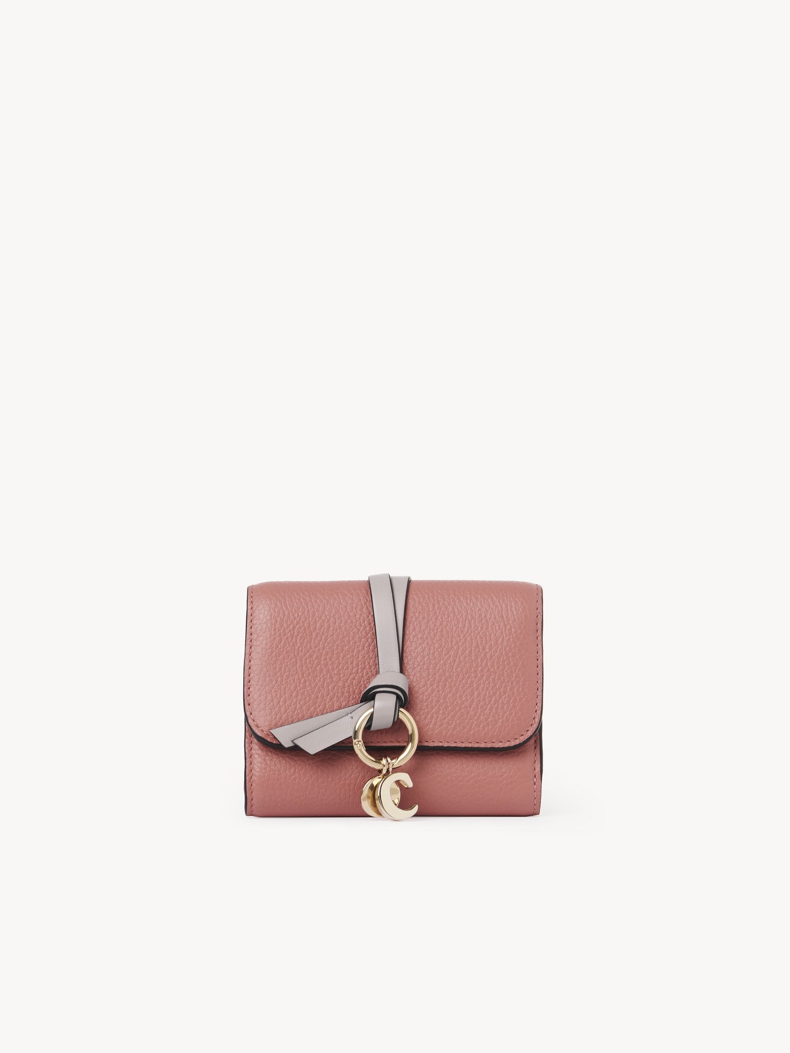 Small Alphabet tri-fold in grained leather Grained & shiny calfskin
Pink - Grey