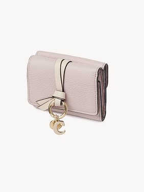 Mini Alphabet tri-fold in grained leather Grained & shiny calfskin
Pink - Beige Back view of the product