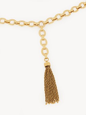 The Chloé Pompoms belt Brass
Vintage Gold Product detail