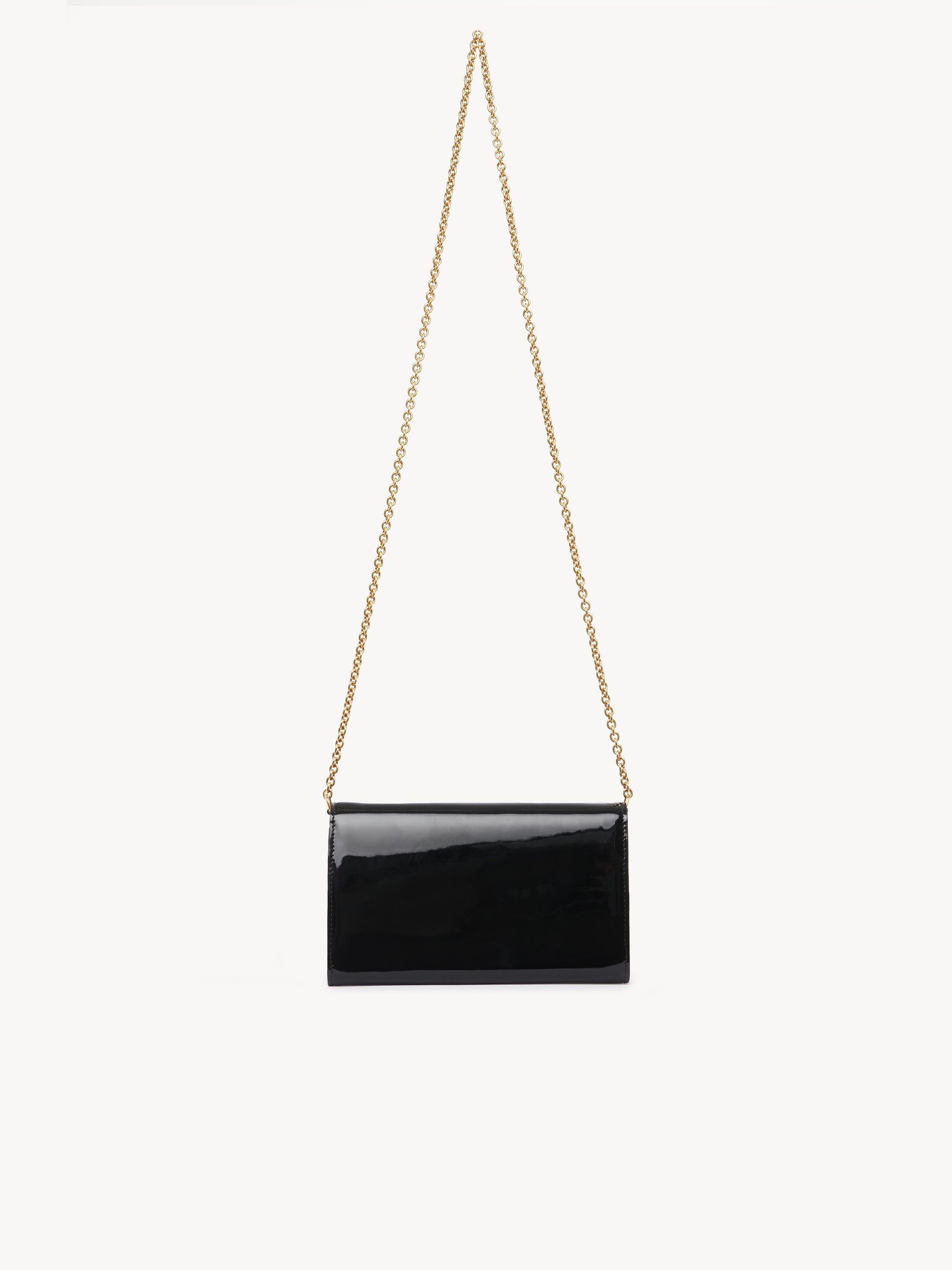 Chloé Iconic flap wallet on chain in patent leather Patent calfskin
Black 