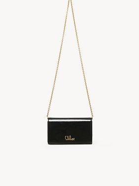 Chloé Iconic flap wallet on chain in patent leather Patent calfskin
Black