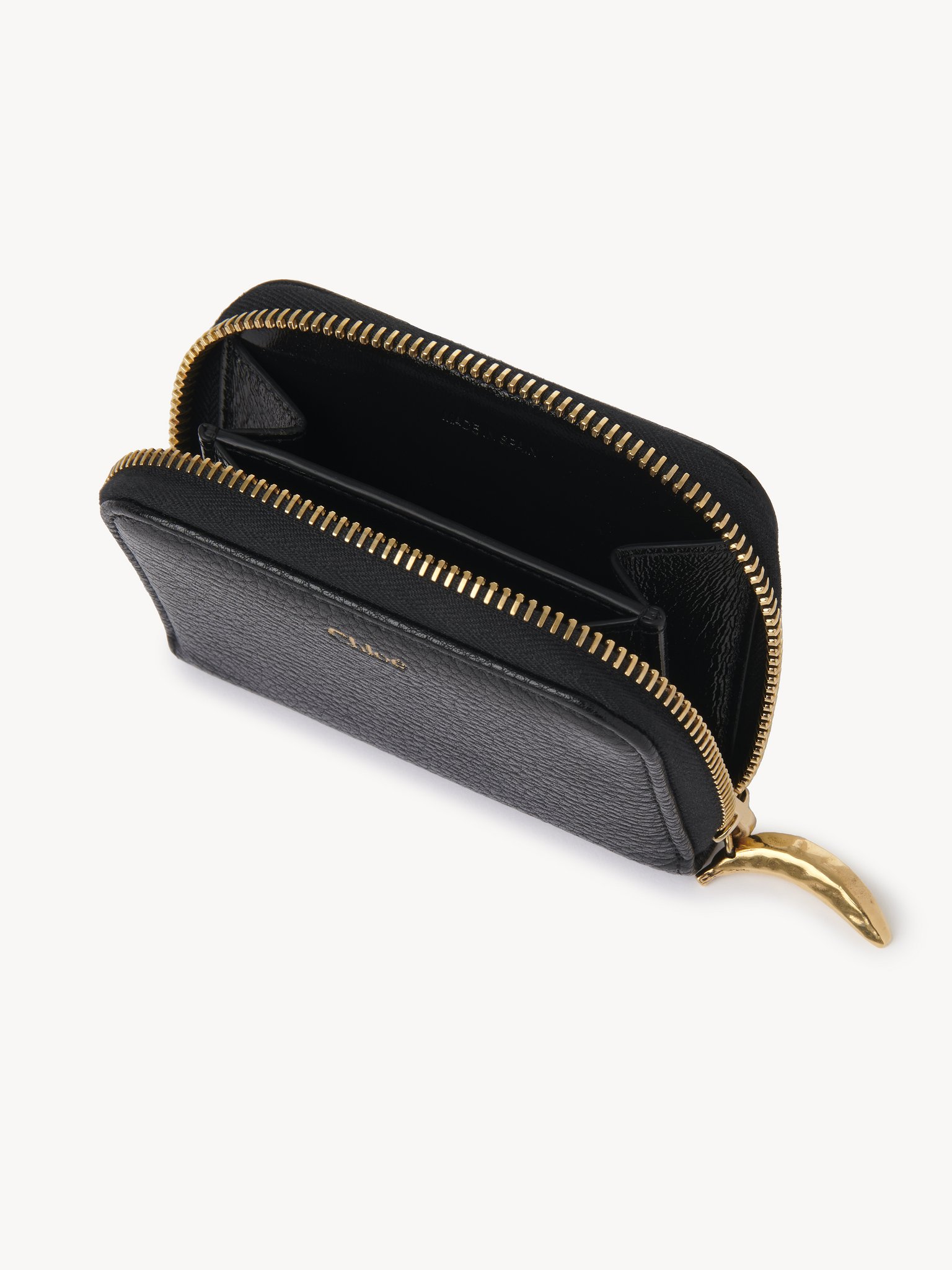 Banana zipped coin purse in grained leather Shiny grained calfskin
Black Product detail