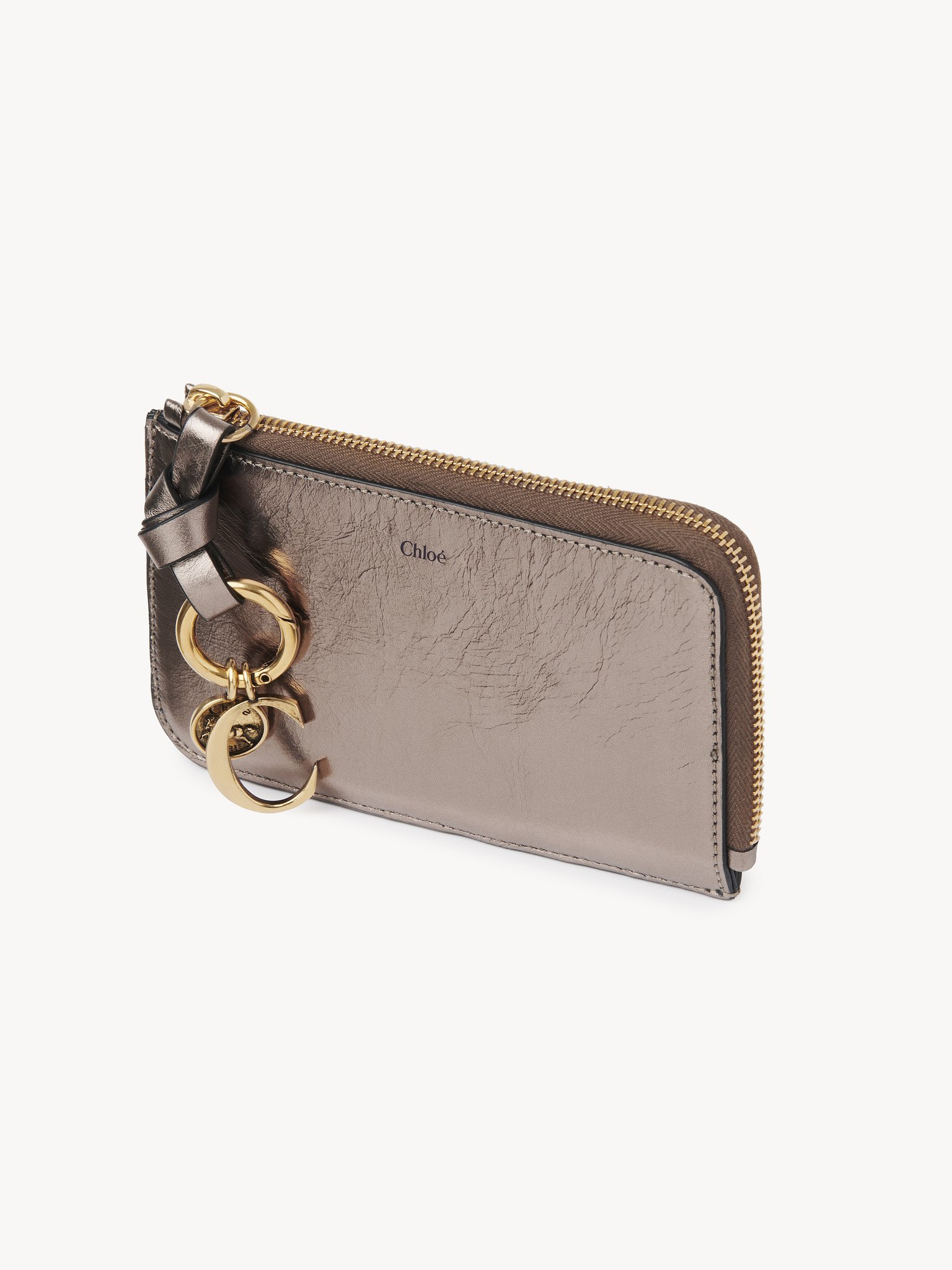 Alphabet purse in metallized leather Metallized calfskin
Shiny Grey Back view of the product