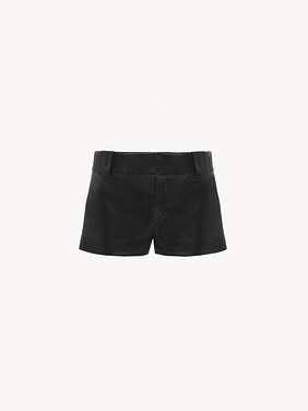 Tailored mini shorts in soft nappa leather Plongé nappa leather
Black