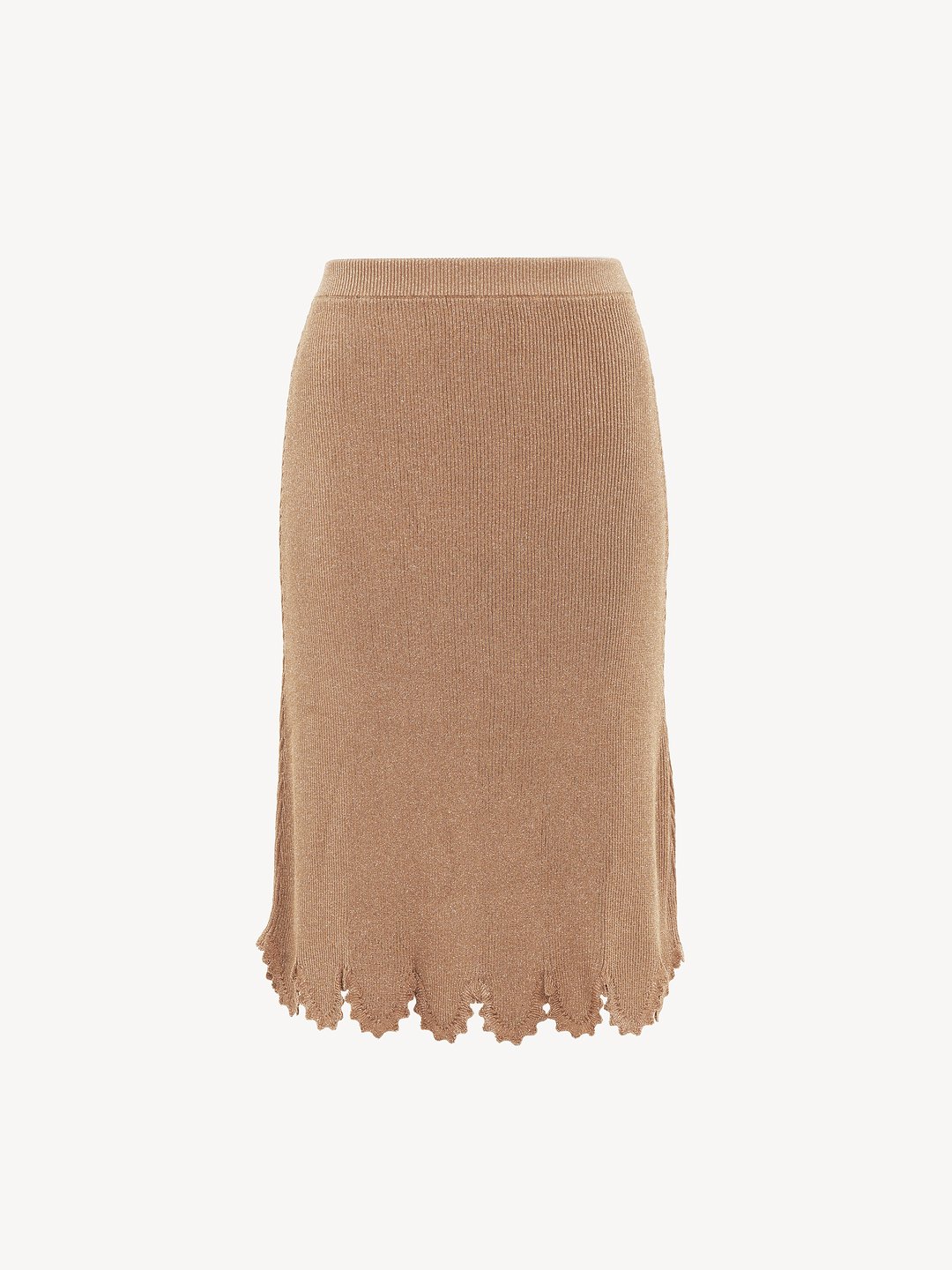 Chloe Fitted Scallop Skirt In Viscose Blend Knit Chloe UK