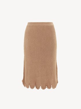 Fitted scallop skirt in viscose-blend knit Viscose & metallic lurex rib knit
Lovely Beige