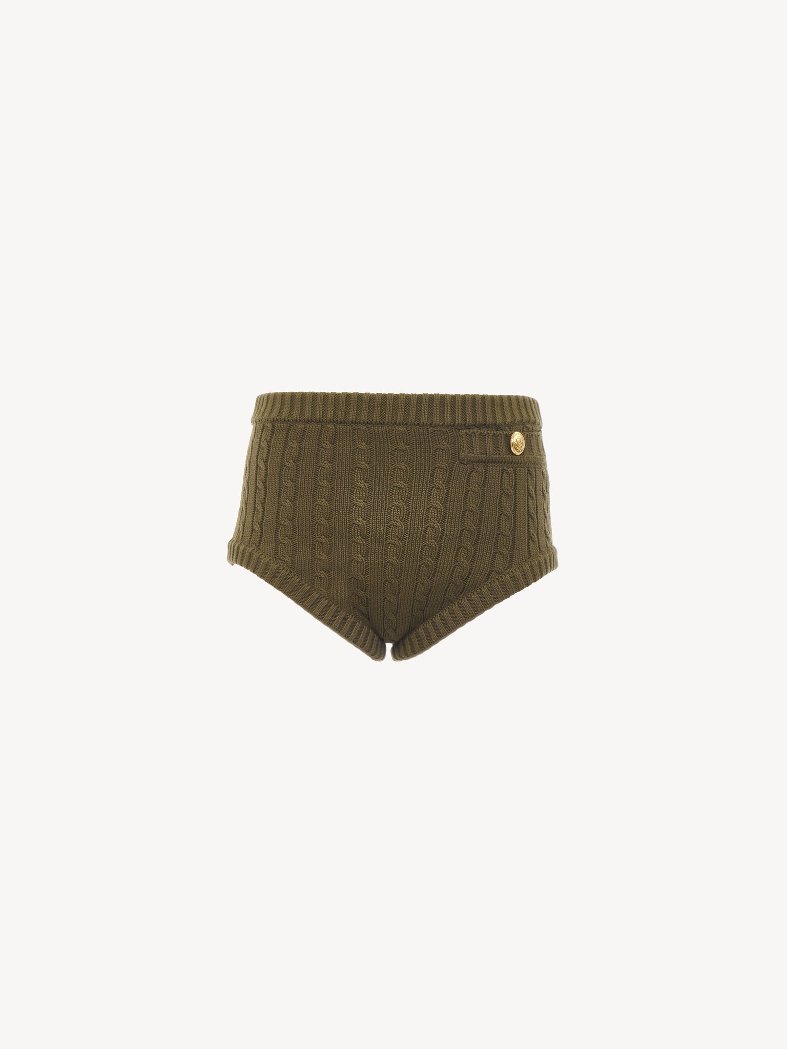 Cable-knit mini shorts in cotton Organic cotton cable knit
Olive Tree